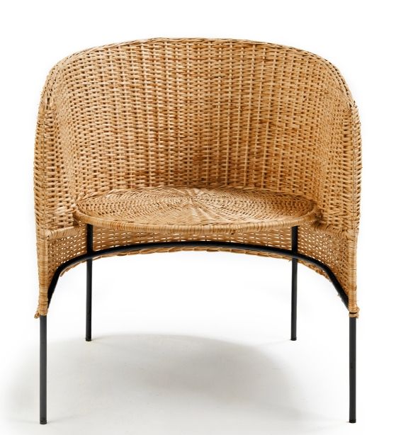 Caribe Natural Lounge Chair Lounge chair Outdoor ames Raw natural material / Black