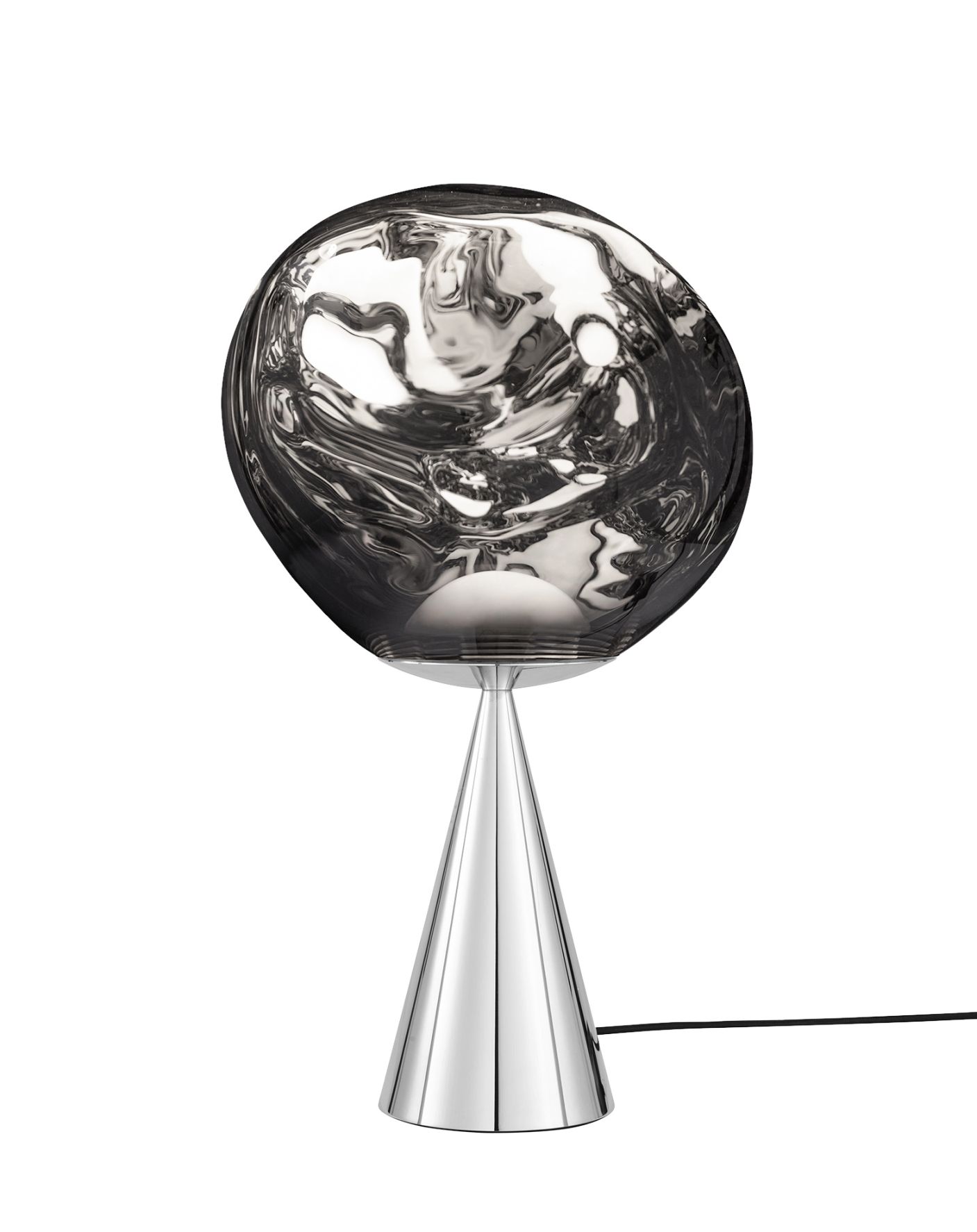 Melt Cone Fat Table lamp silver Tom Dixon