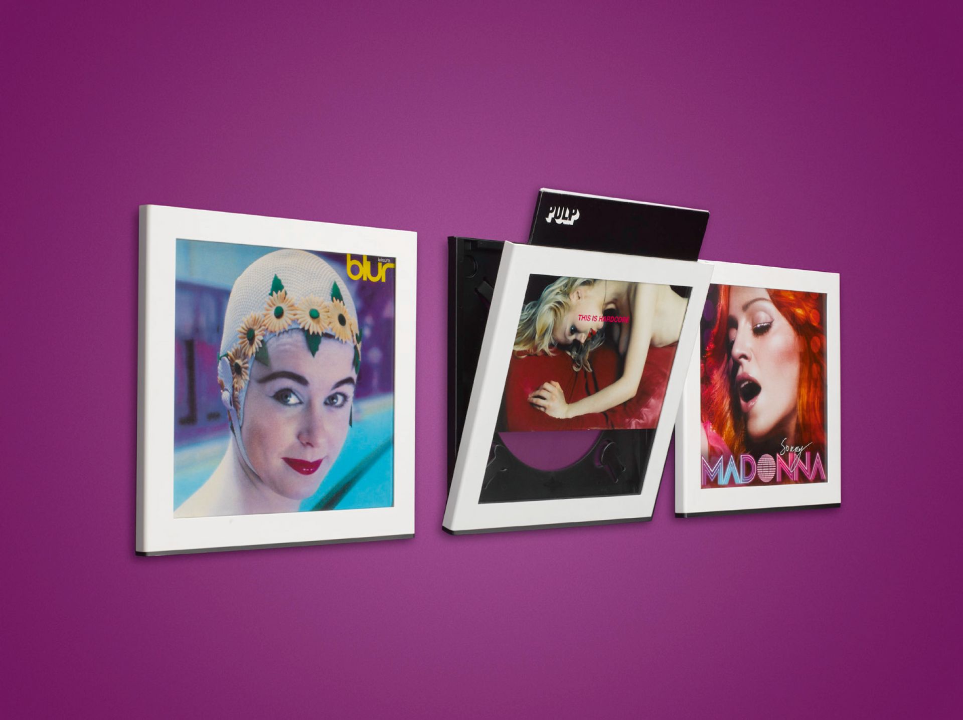 Art Vinyl record frame set of 3 Klein & More SINGLE PIECE