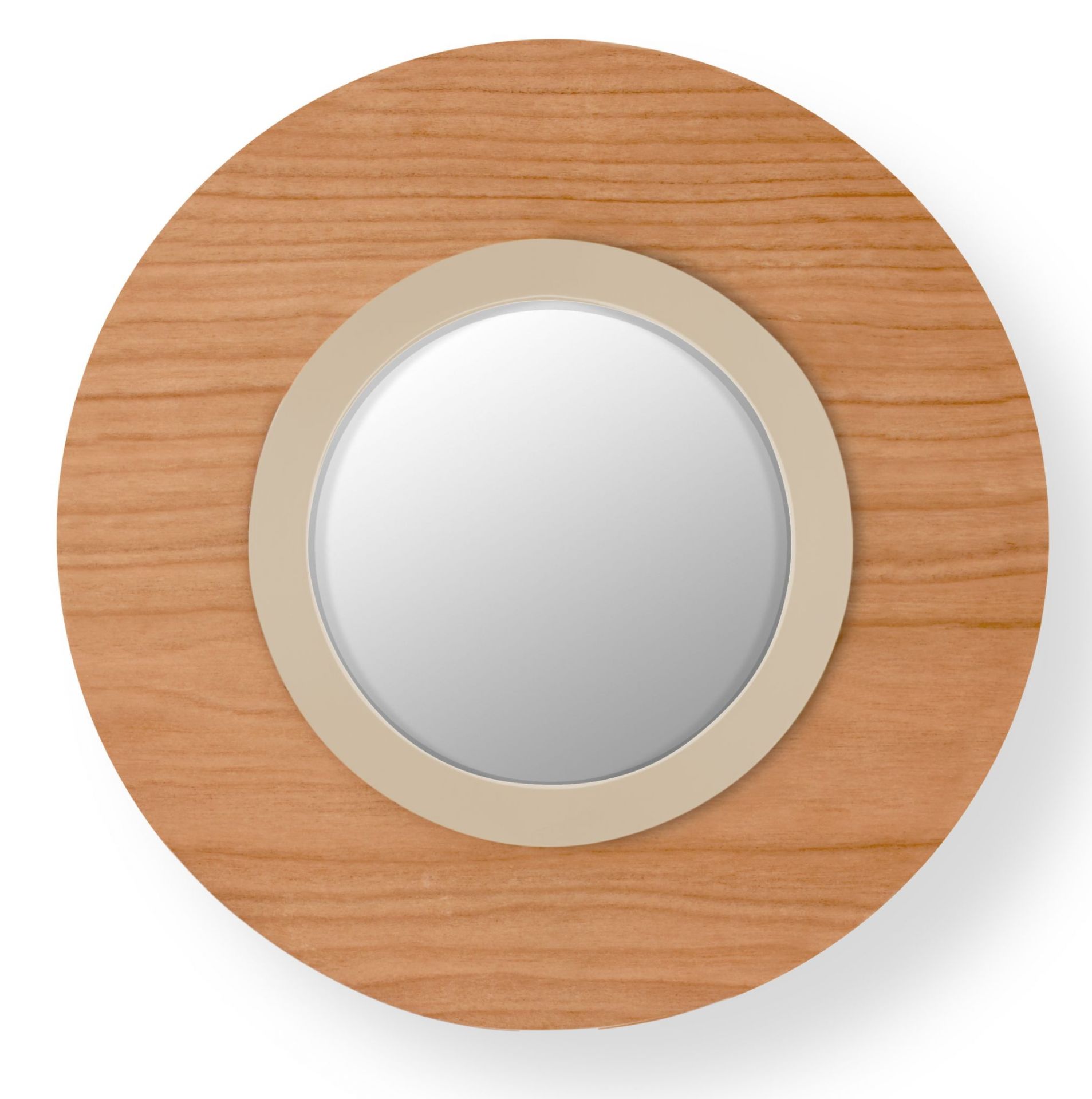 Lens LED Wall Lamp Round Metal Ring in Ivory White Cherry LZF Lamps