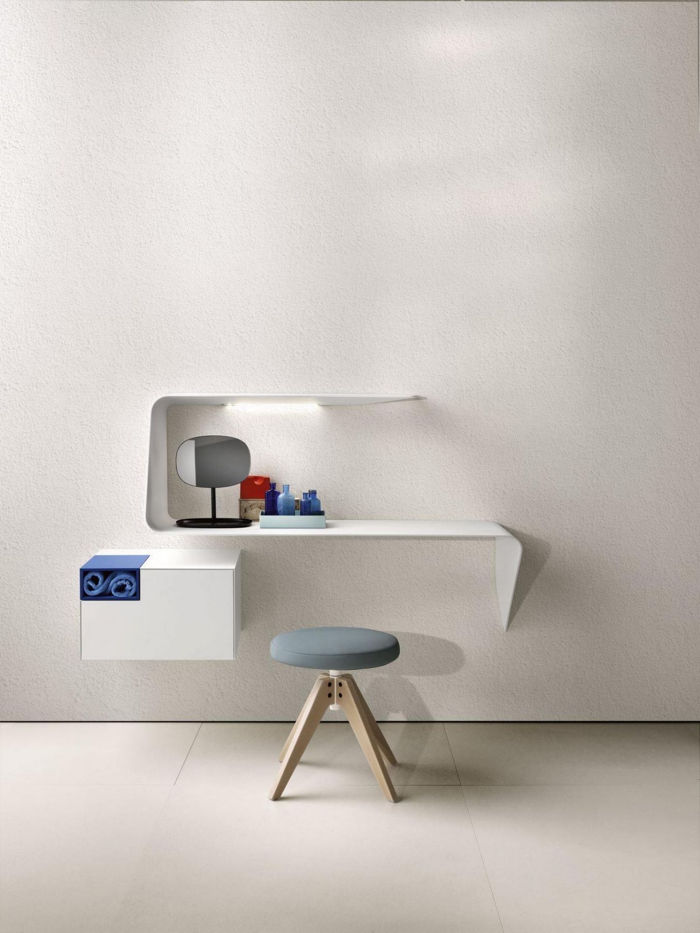 Mamba rack / wall bureau with LED MDF Italia