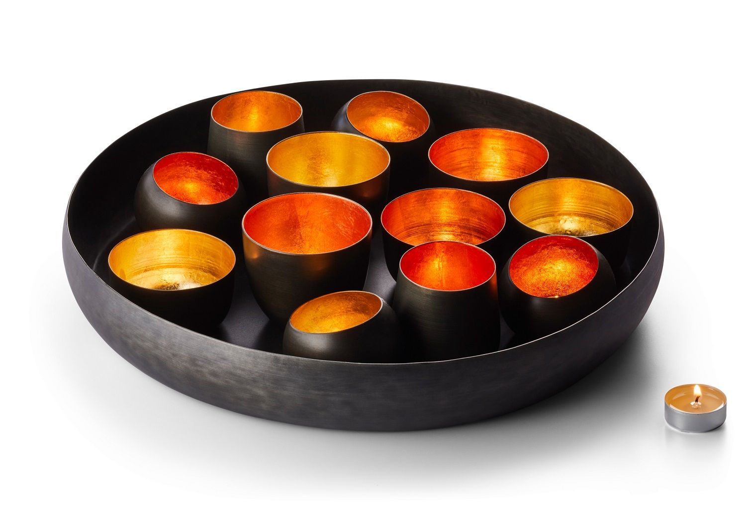 Santa Lucia Tray with 12 Tealight Holders Steel Philippi 