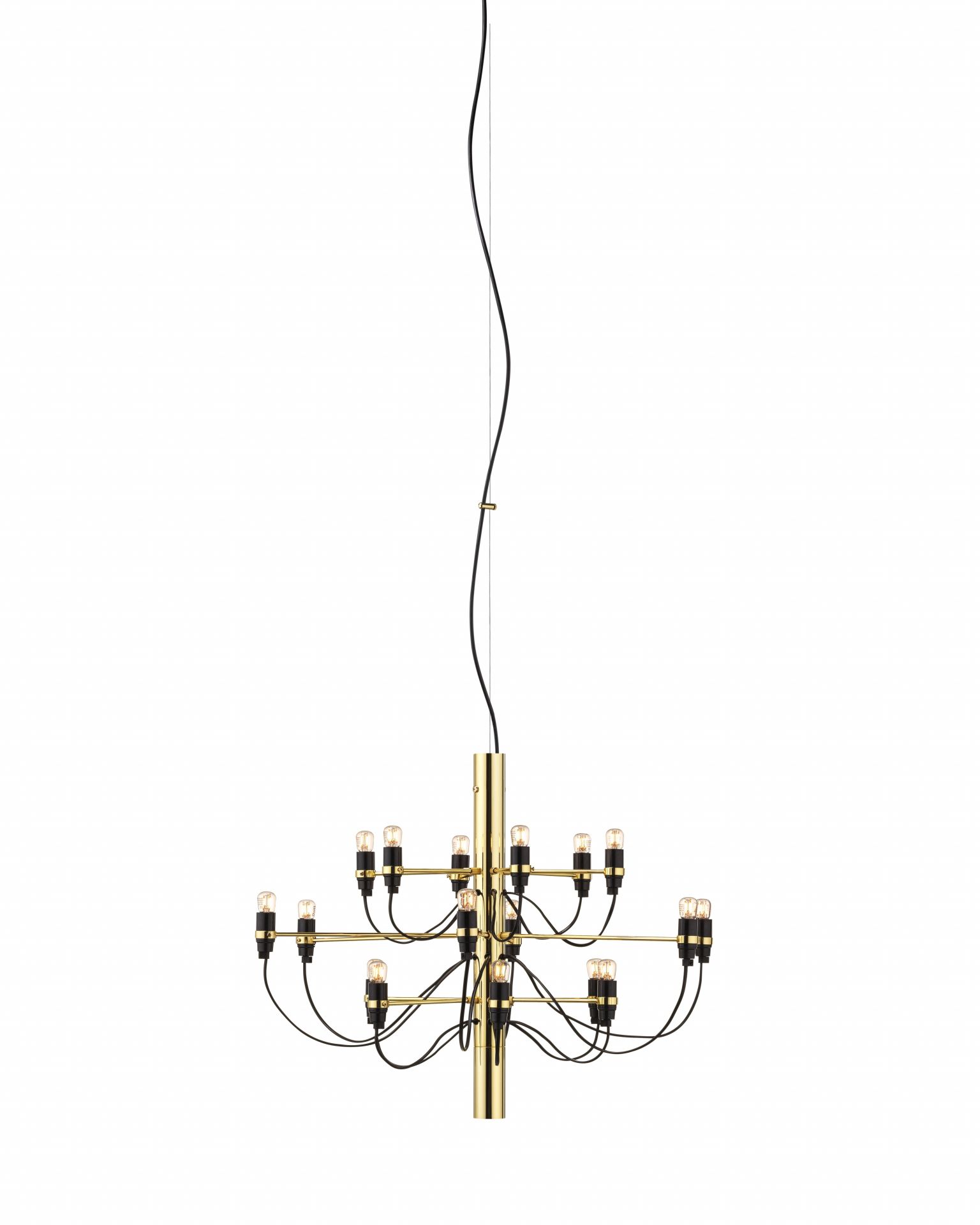 2097/18 Chandelier brass with clear bulbs Flos