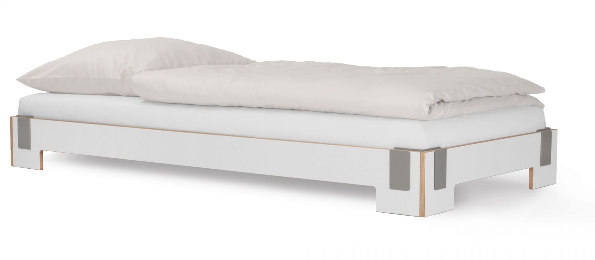 Tagedieb Stacking Bed 100x200 cm Nils Holger Moormann-white