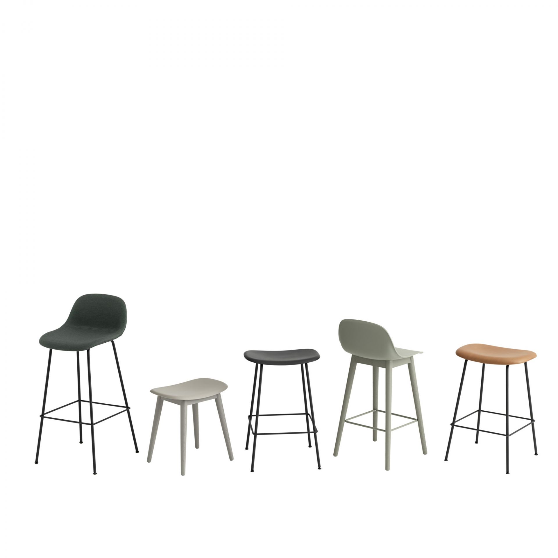 Fiber Bar Stool Barhocker 75 cm Schwarz Muuto
