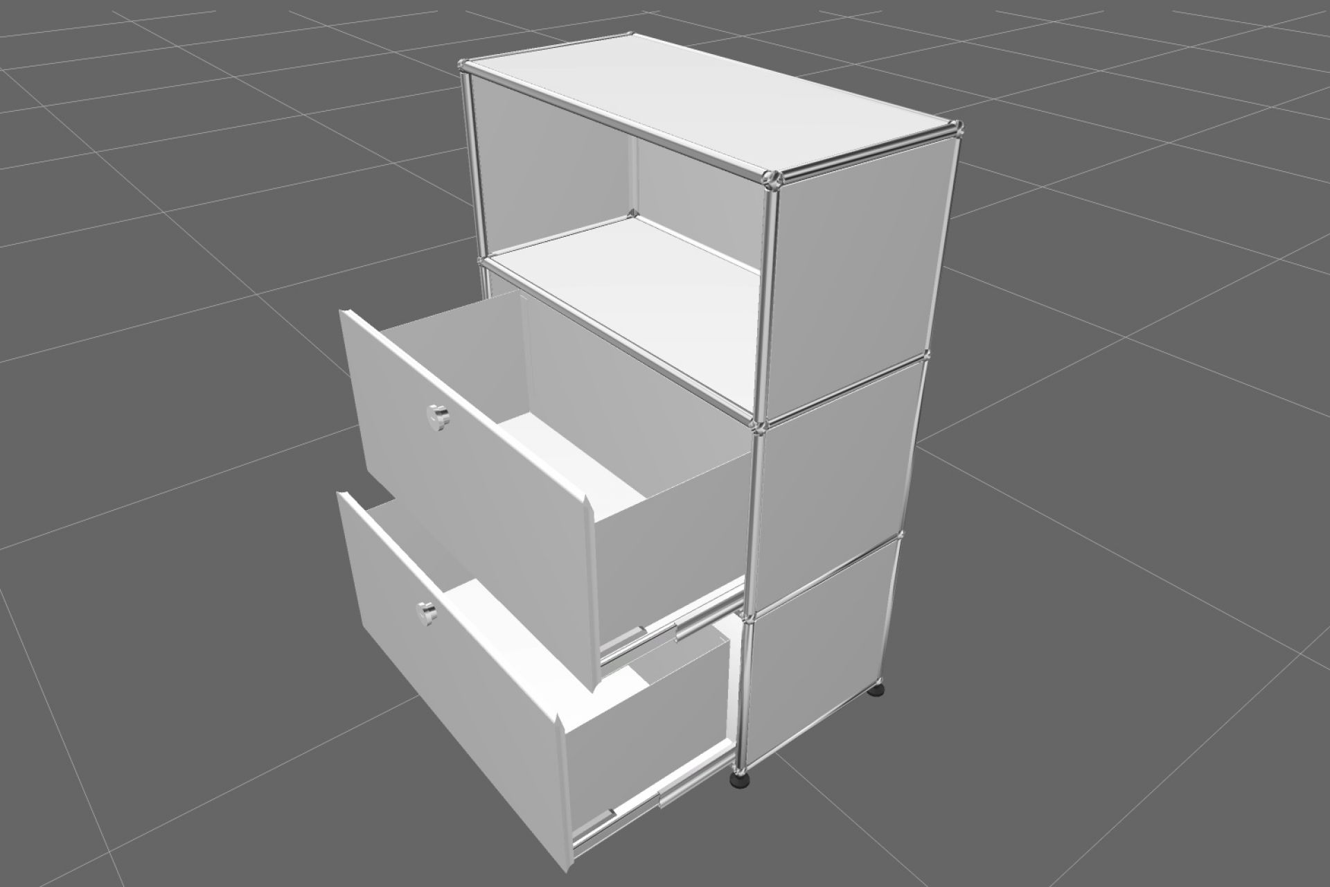 USM Haller Highboard 1 Ouvert / 2 Tiroirs Pure white - FAST DELIVERY    