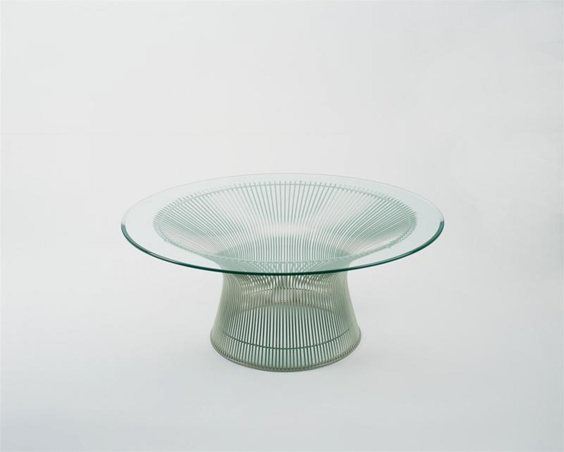 Platner coffee table crystal glass / polished nickel Knoll International - QUICK SHIP