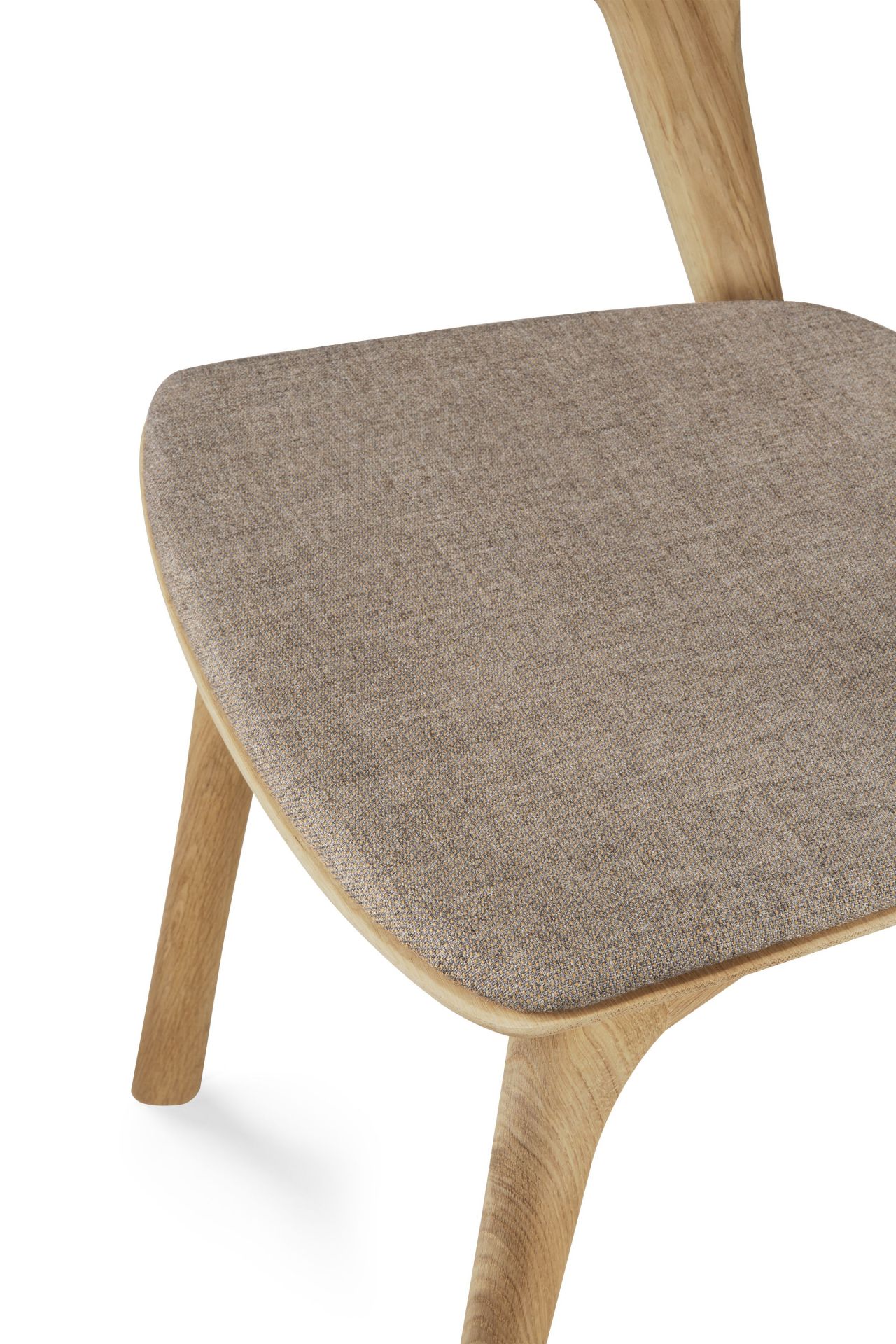 Bok chair without armrests with seat cushion NATURAL OAK / WARM GREY Oak Ethnicraft SINGLE PIECES