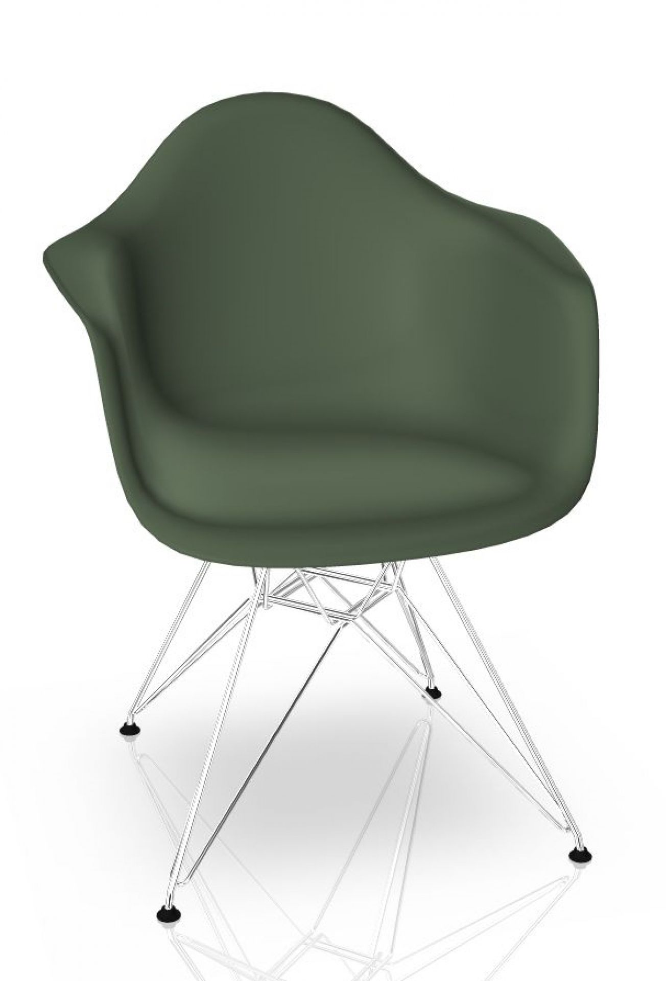 Eames Plastic Arm Chair DAR Chair Vitra Chrome - Forest