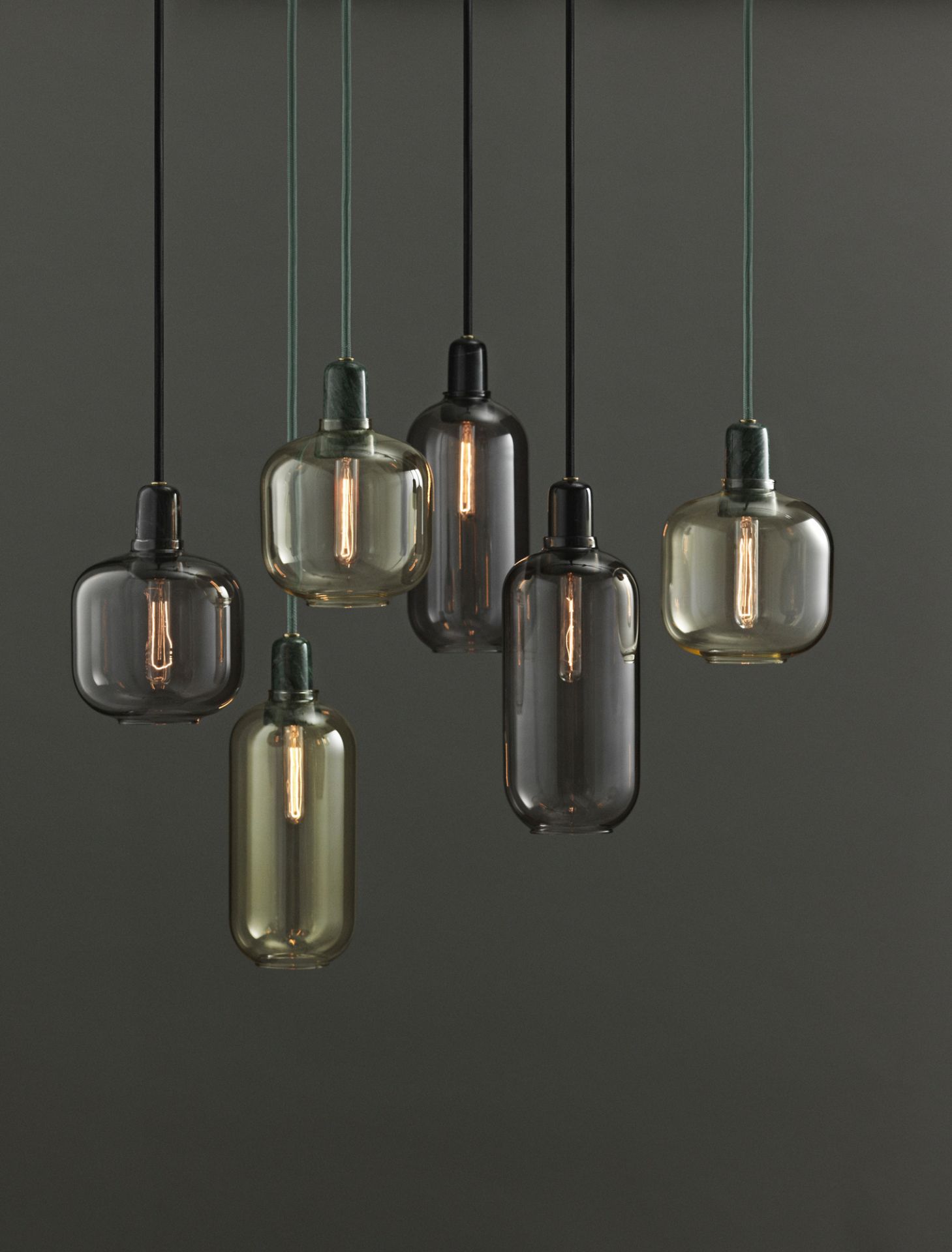 Amp Lamp pendant lamp Ø 11.2 x H 26 cm / GOLD-GREEN Normann Copenhagen SINGLE PIECES