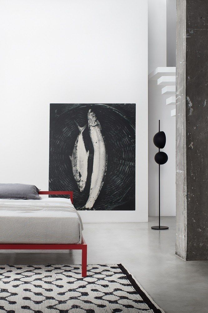 Aluminium Bed lacquered MDF Italia
