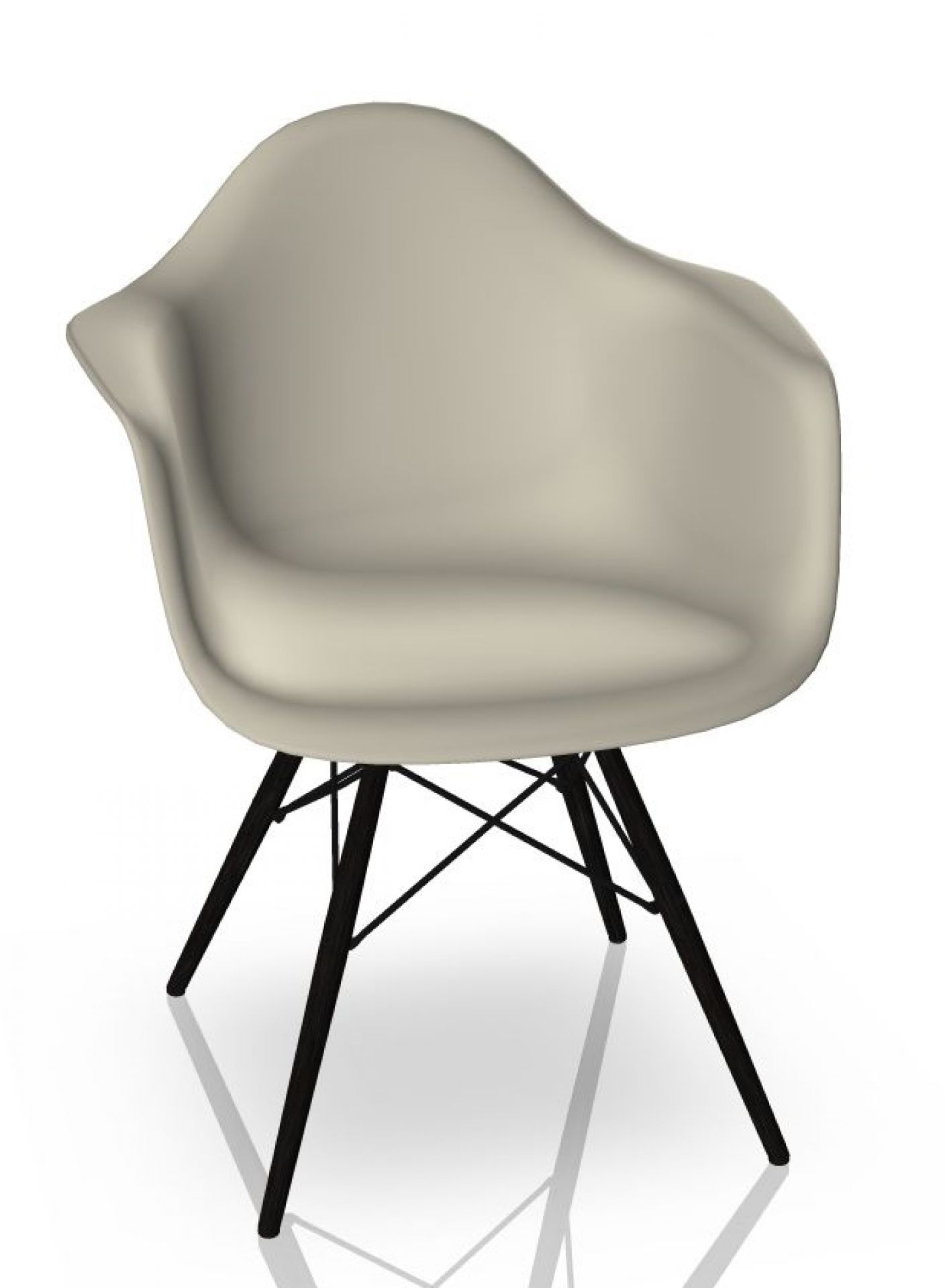 Eames Plastic Arm Chair DAW Chair Vitra Maple black - Pebble
