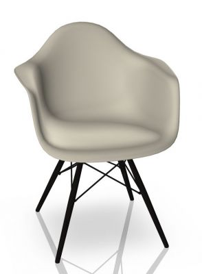 Eames Plastic Arm Chair DAW Chair Vitra Maple black - Pebble