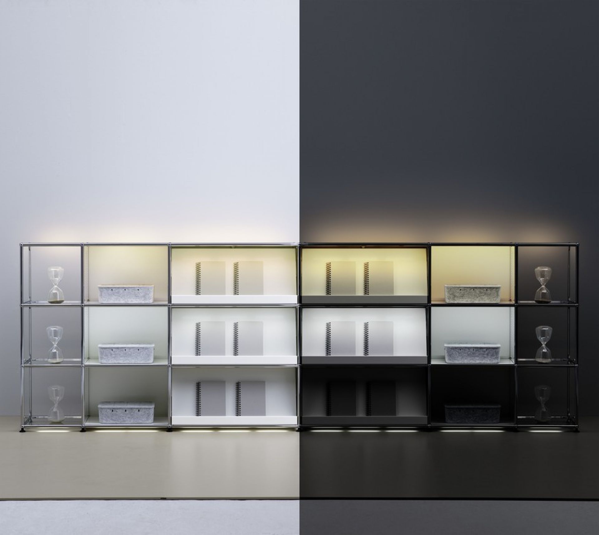 USM Haller E illuminated glas shelf 