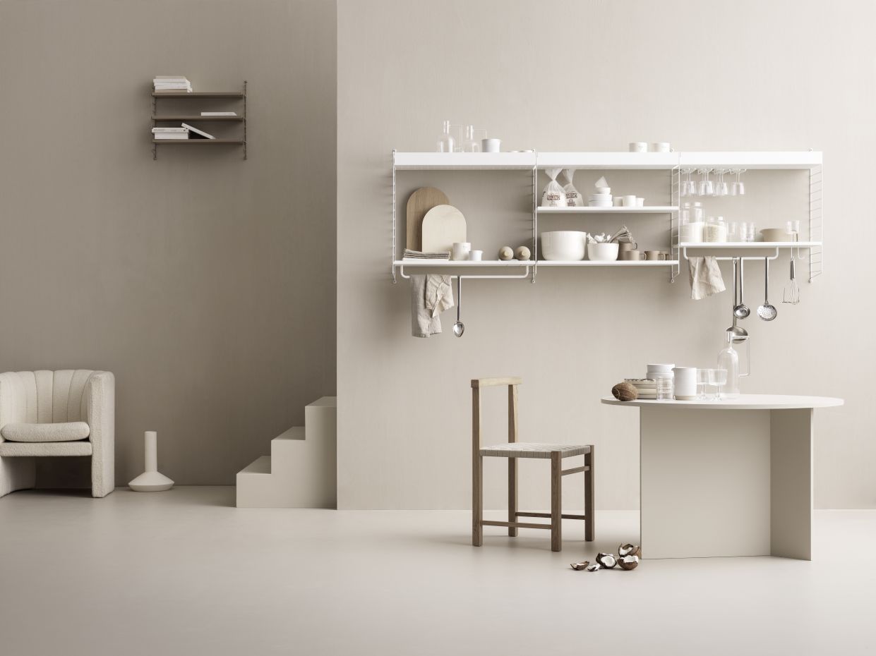 Single Piece Wall Ladder H 75 cm String Furniture  