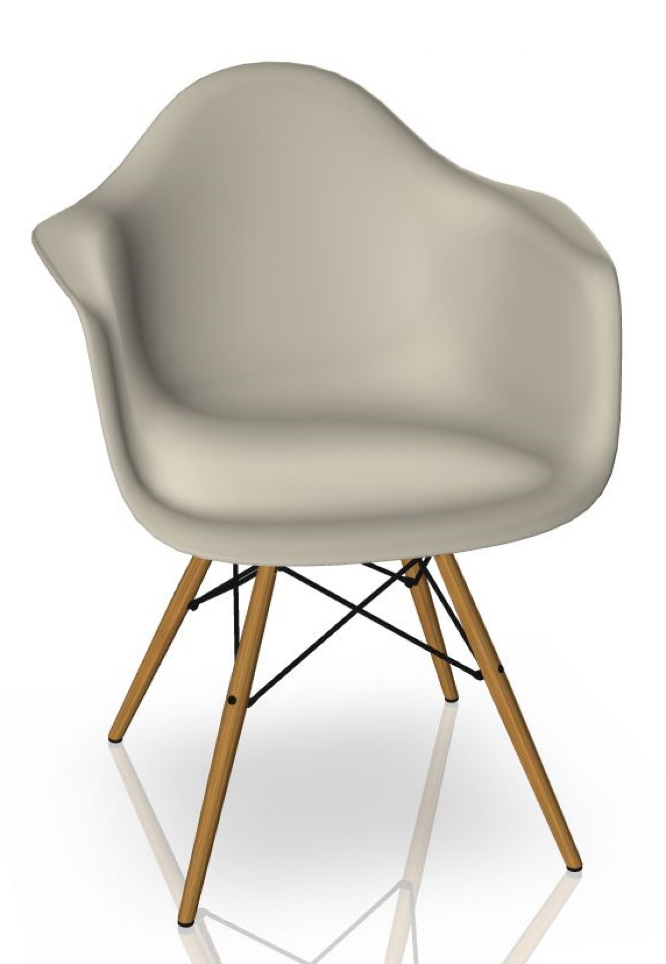 Eames Plastic Arm Chair DAW Chair Vitra Ash - Pebble