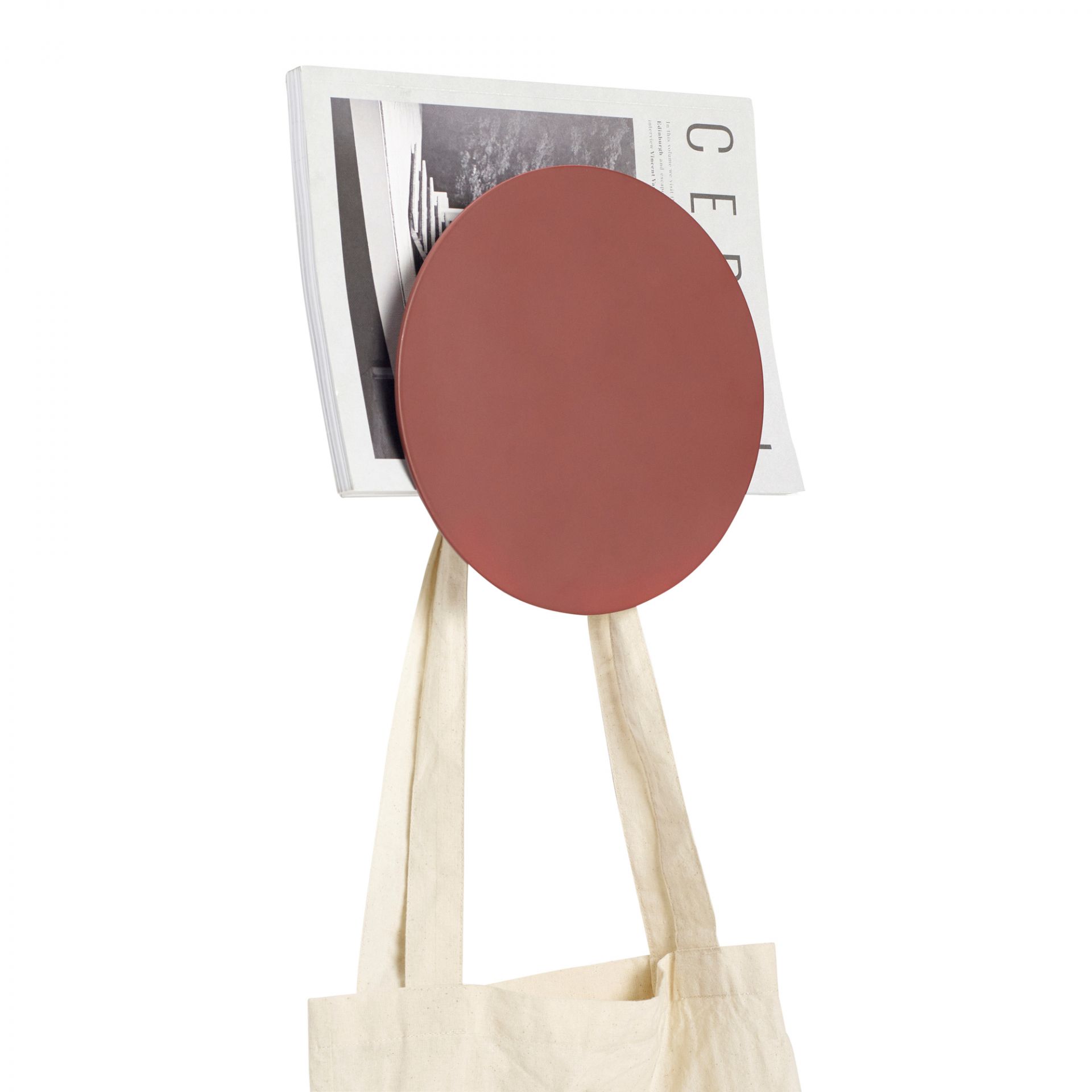 Red Metal Knob Magazine Holder Hübsch Interior SINGLE PIECES