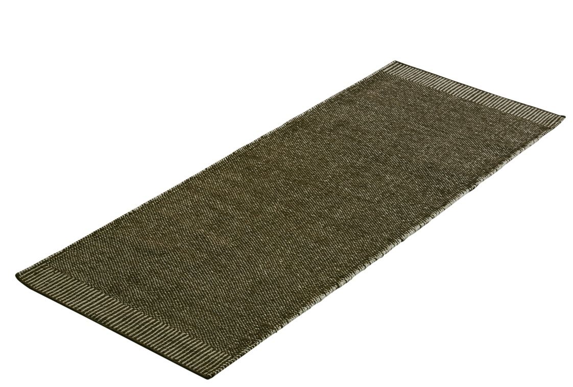 Rombo Rug Carpet 75x200 cm Woud  White / moss green