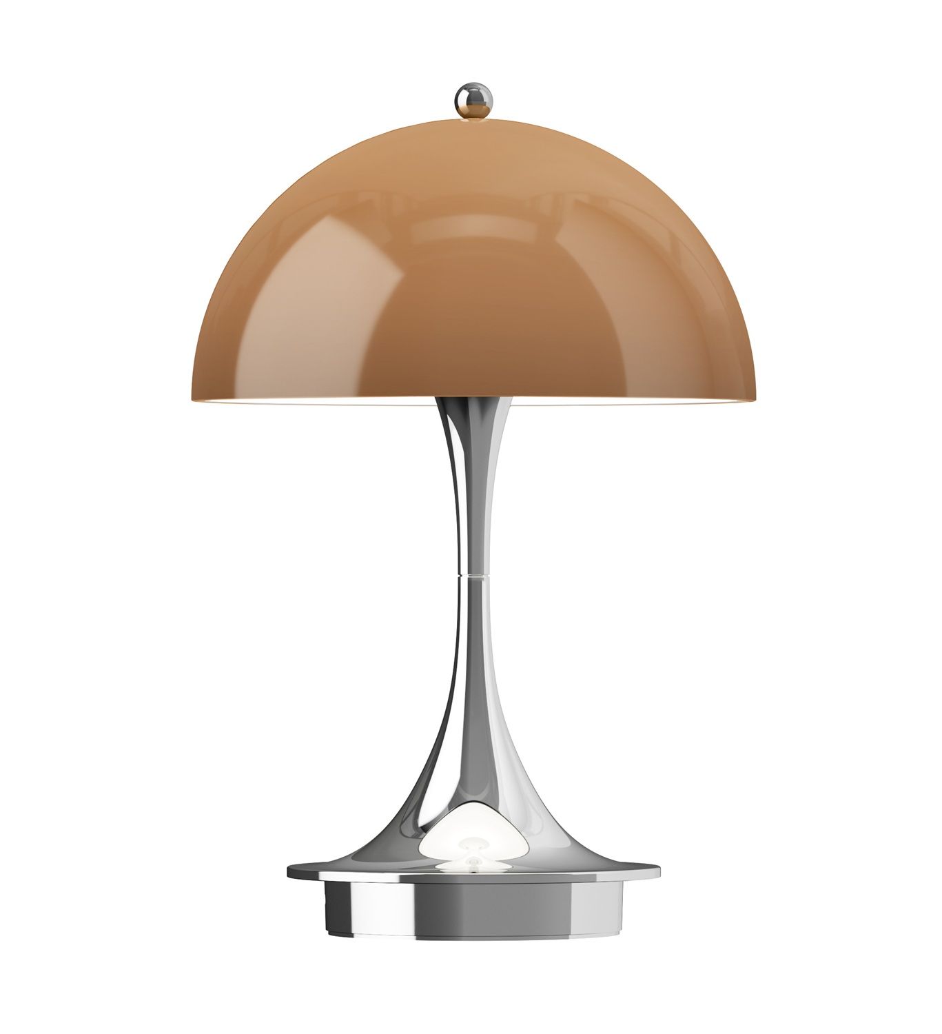 Panthella Originals  160 Portable Lamp Chrome Table lamp / Rechargeable lamp Louis Poulsen Brown