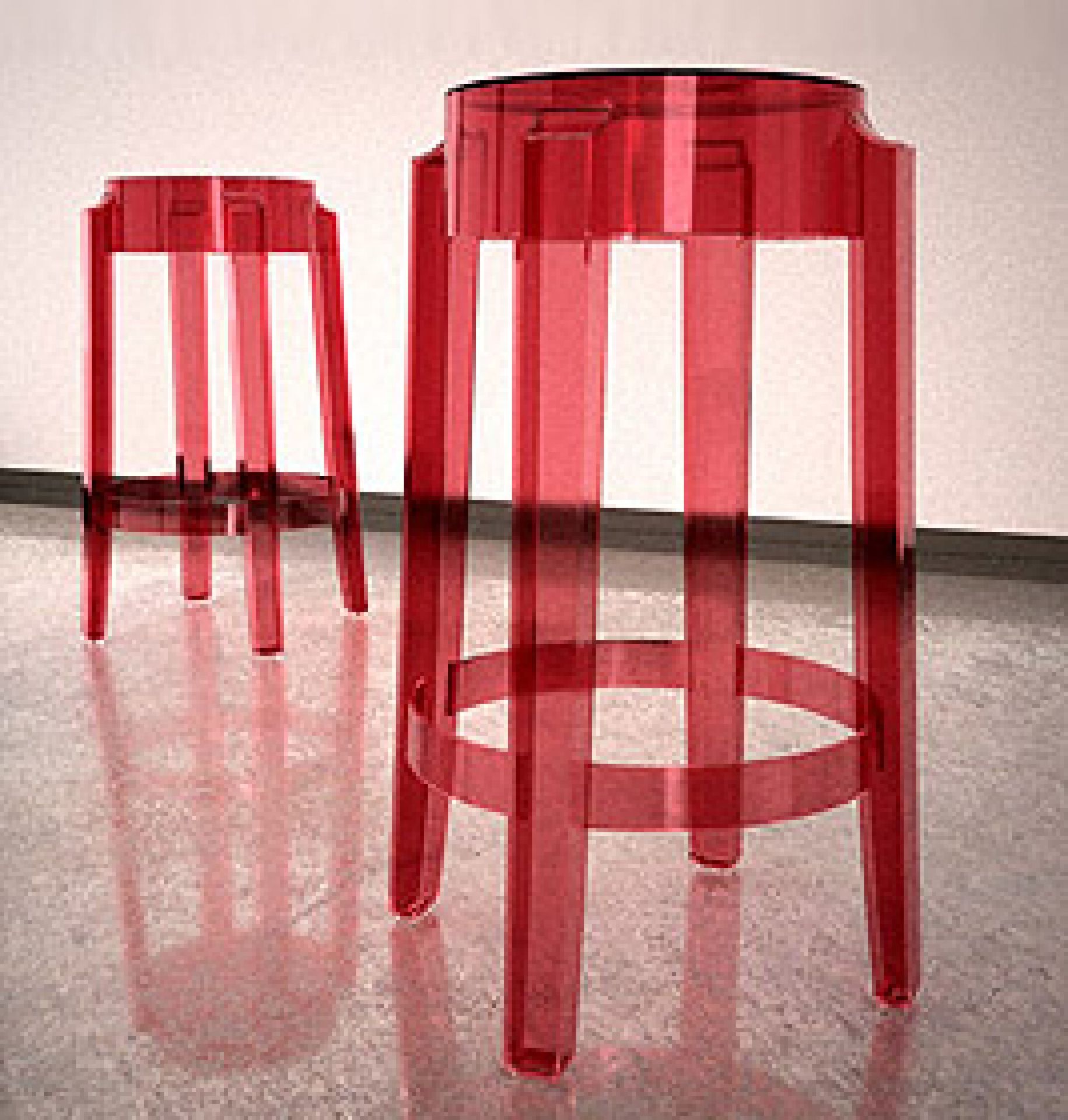 Charles Ghost Stool Set of 2 Kartell