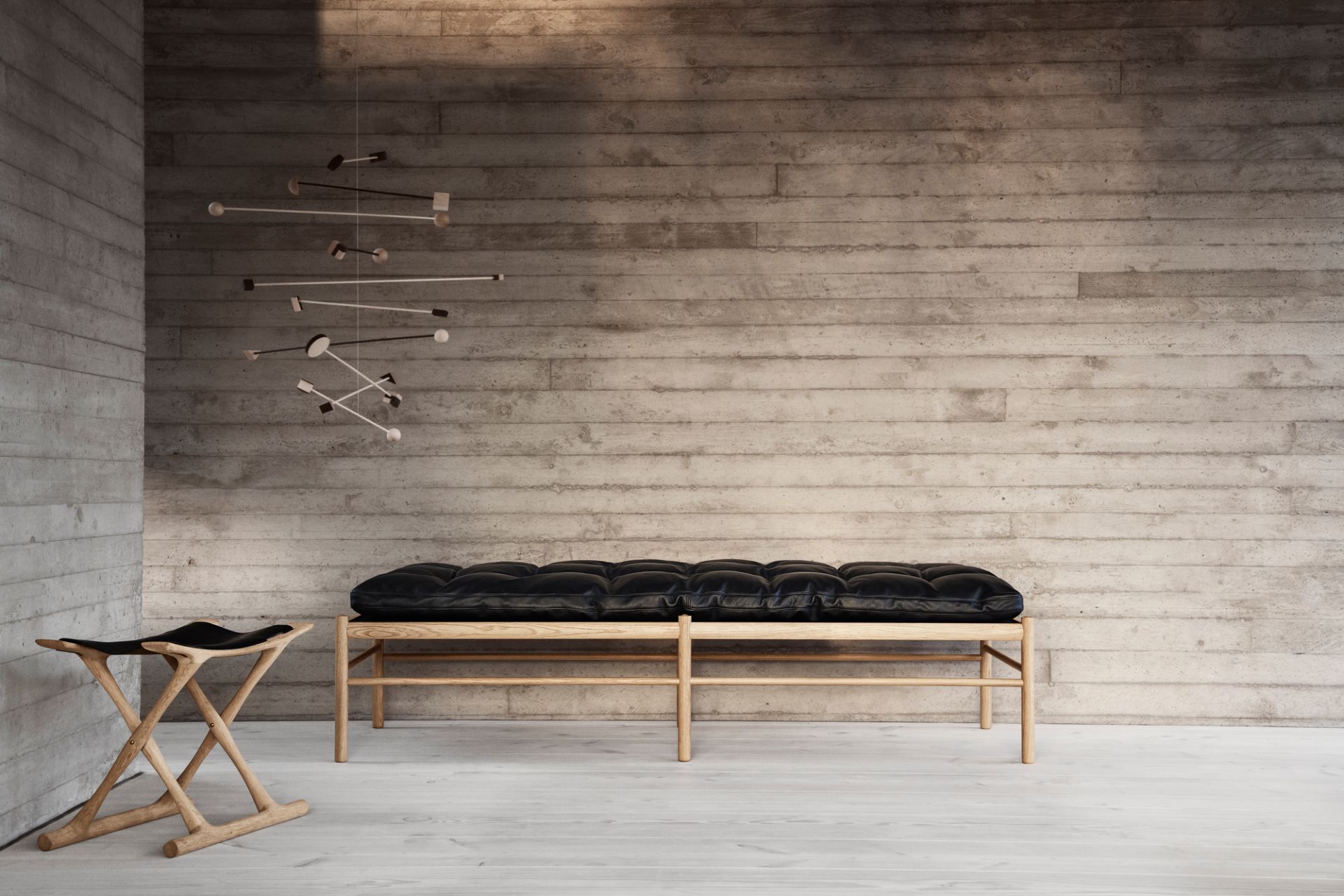 OW150 Daybed Carl Hansen &amp; Søn Leather brown Sif 95