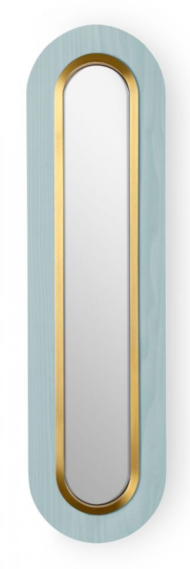 Lens LED Wall Lamp Superoval Metal Ring in Gold Sea Blue LZF Lamps