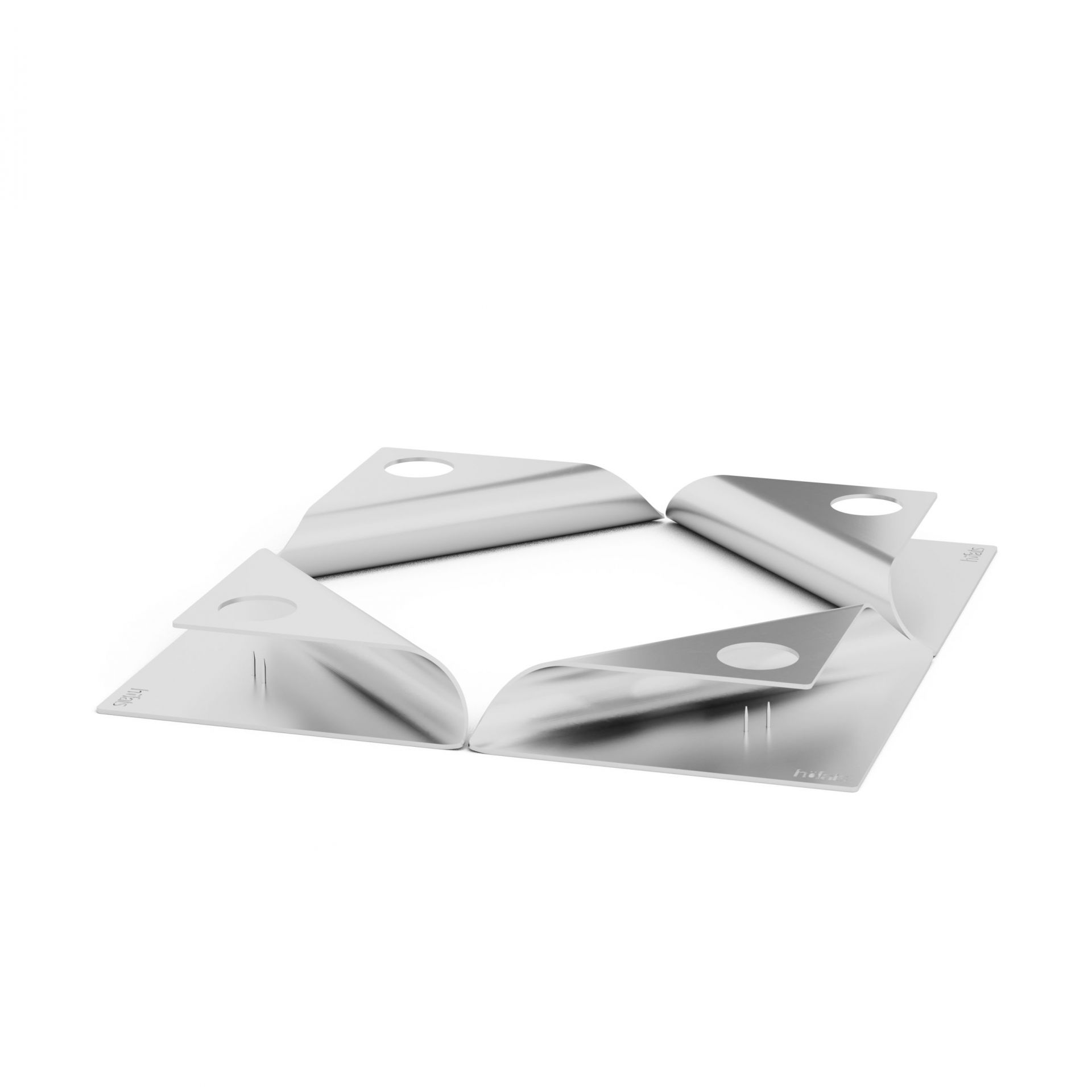 Square Candle candlestick set of 4 silver Höfats SINGLE PIECES