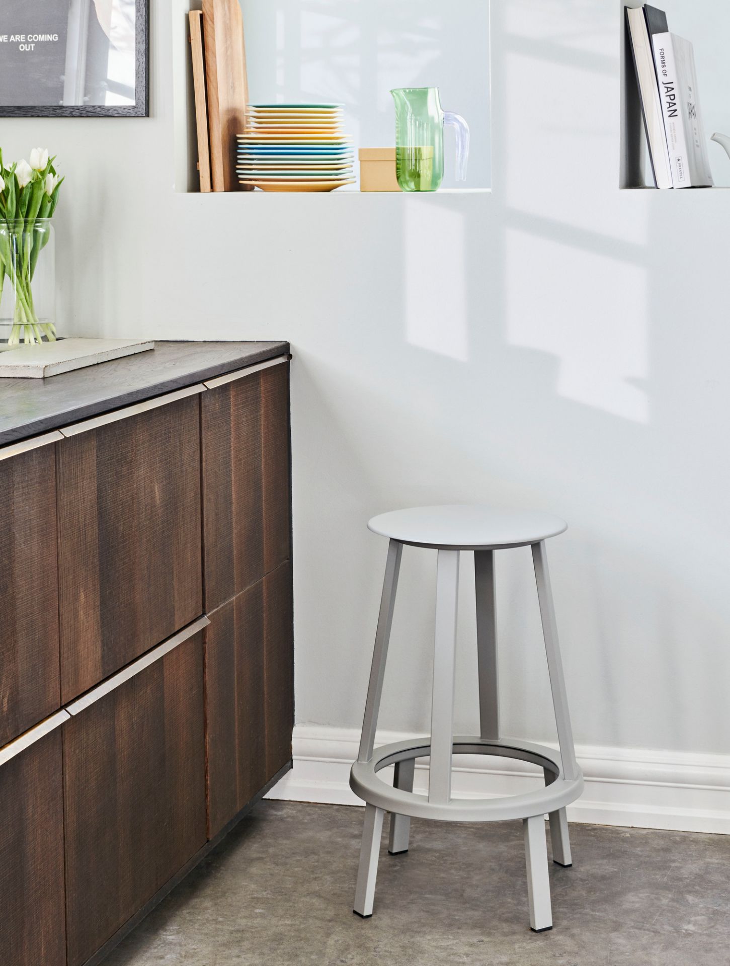Revolver Bar Stool Bar stool HIGH 76 cm Steel SKY GREY Hay SINGLE PIECES