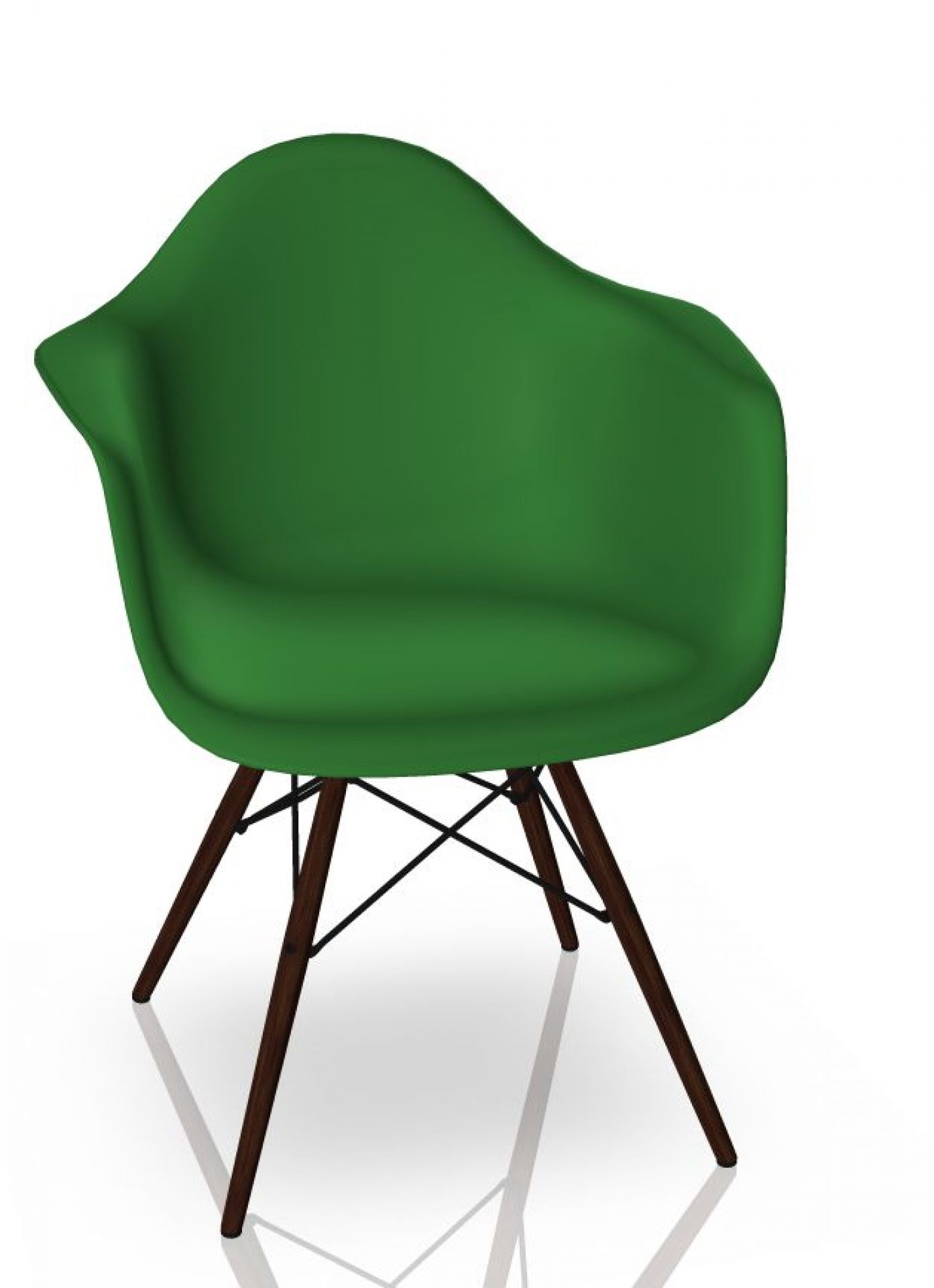 Eames Plastic Arm Chair DAW Chair Vitra Maple dark - Green