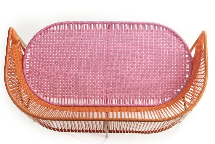Caribe 2-seater bench outdoor ames Orange / Bubblegum Pink / Curry Yellow