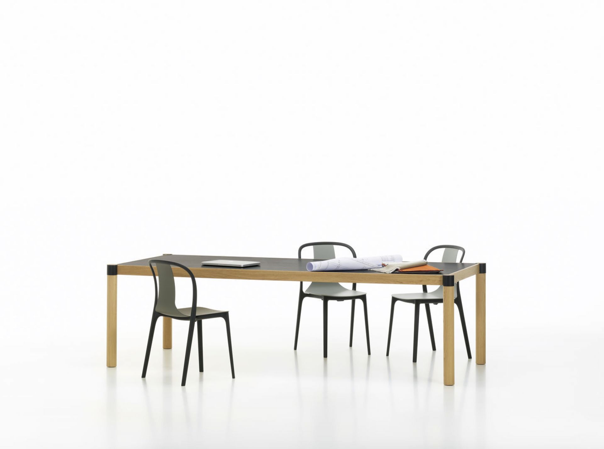 Belleville Armchair Wood Chair Vitra