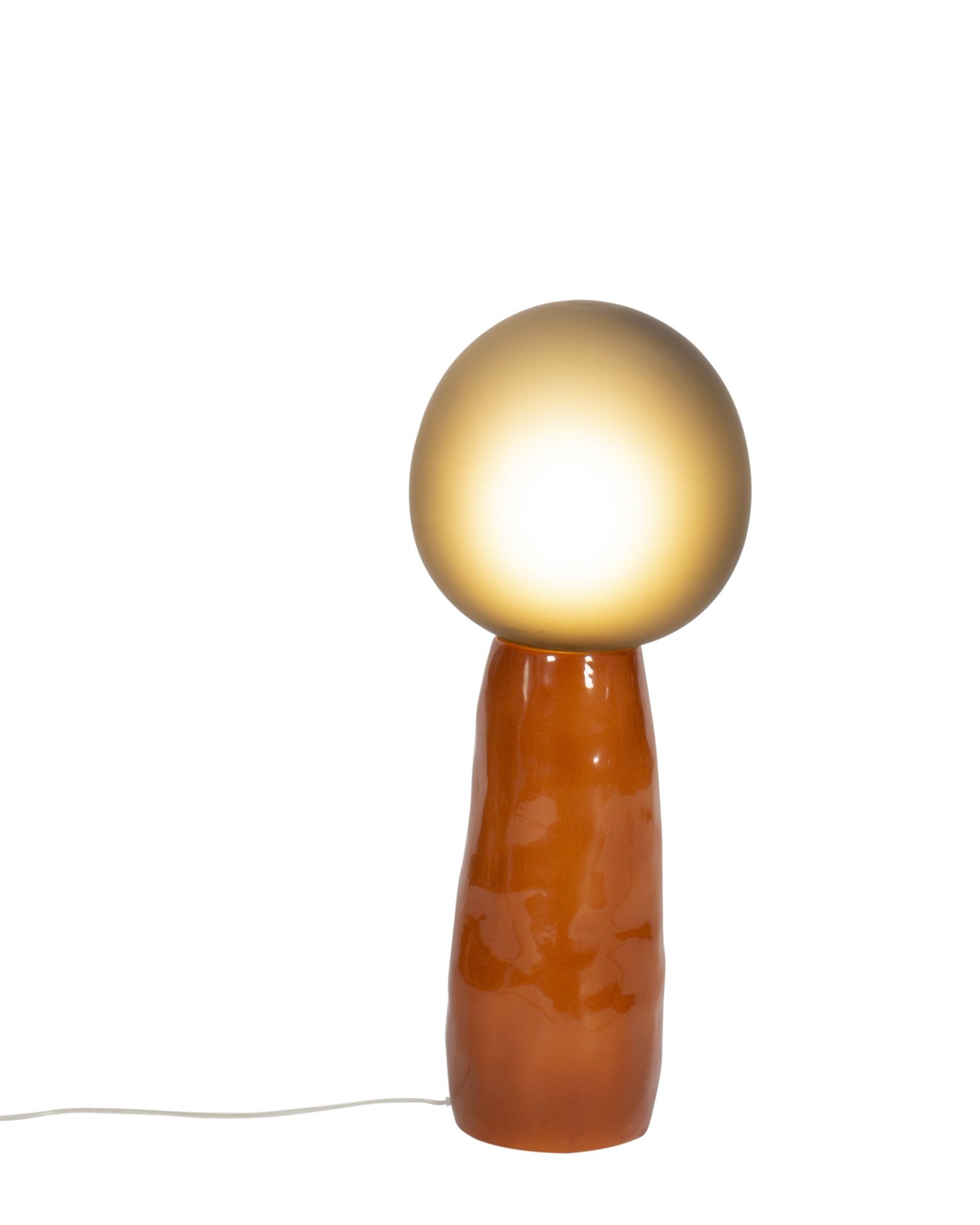 Kokeshi small floor lamp shade grey / base terracotta Pulpo
