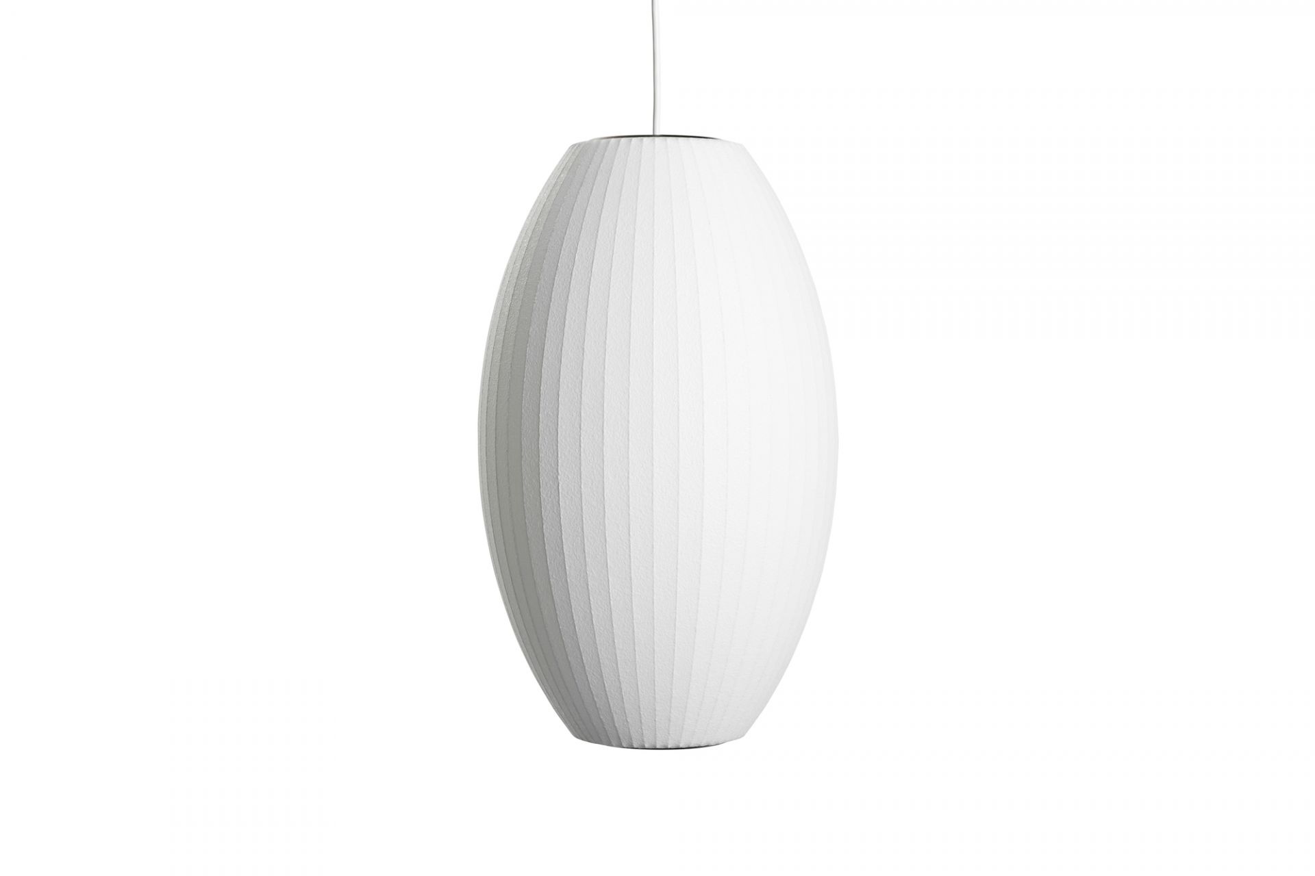 Weiße Nelson Bubble Lampe, Cigar Pendelleuchte von Hay. Moderne Hängelampe für Wohnzimmer und Esszimmer.