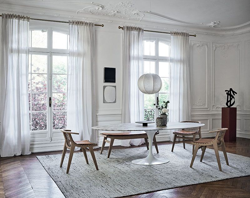 Klismos small Bench W91.5cm Knoll International