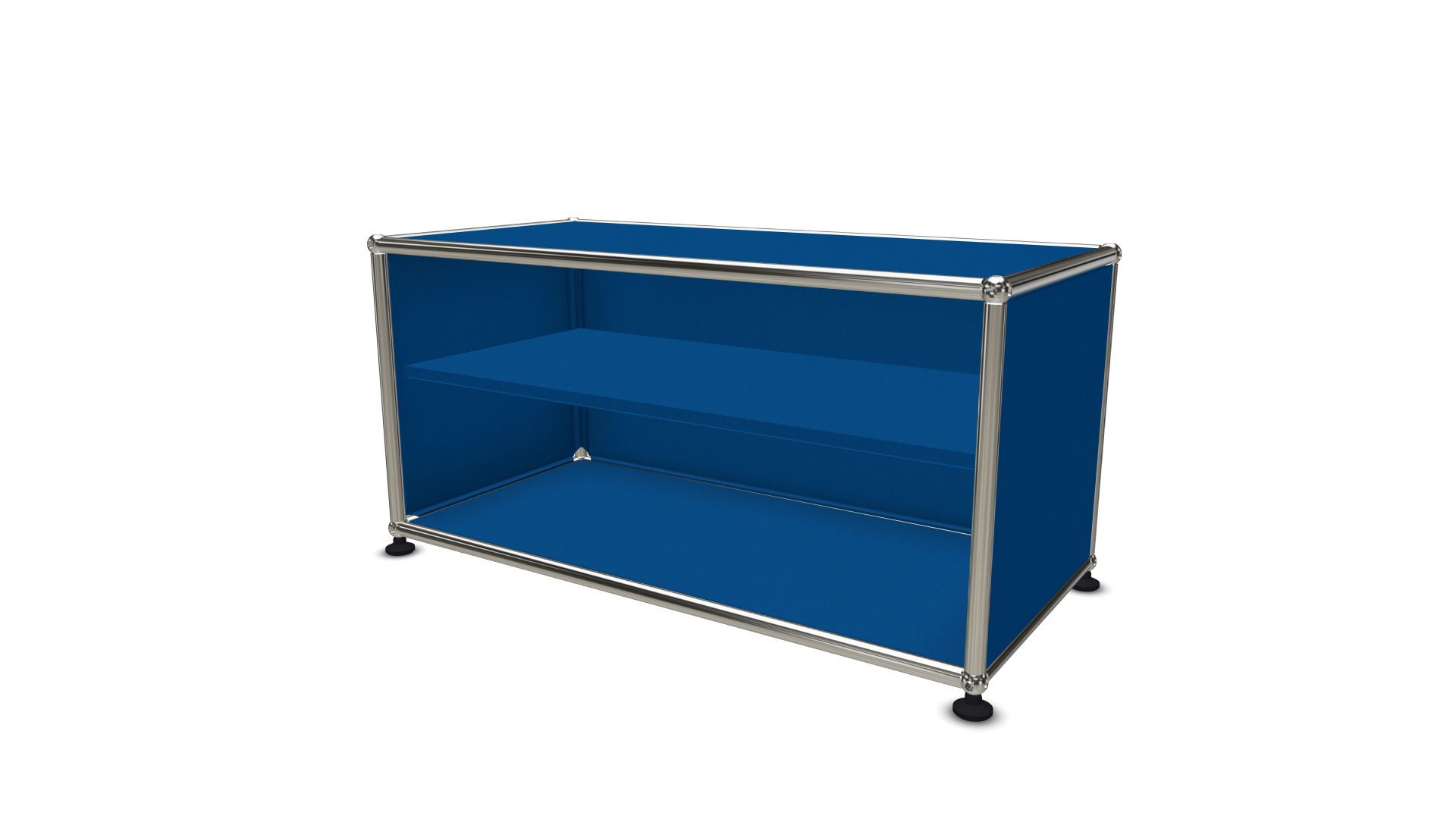 Blaues USM Haller Regal mit zwei Fächern, Zwischentablar als Ersatzteil oder zur individuellen Konfiguration.