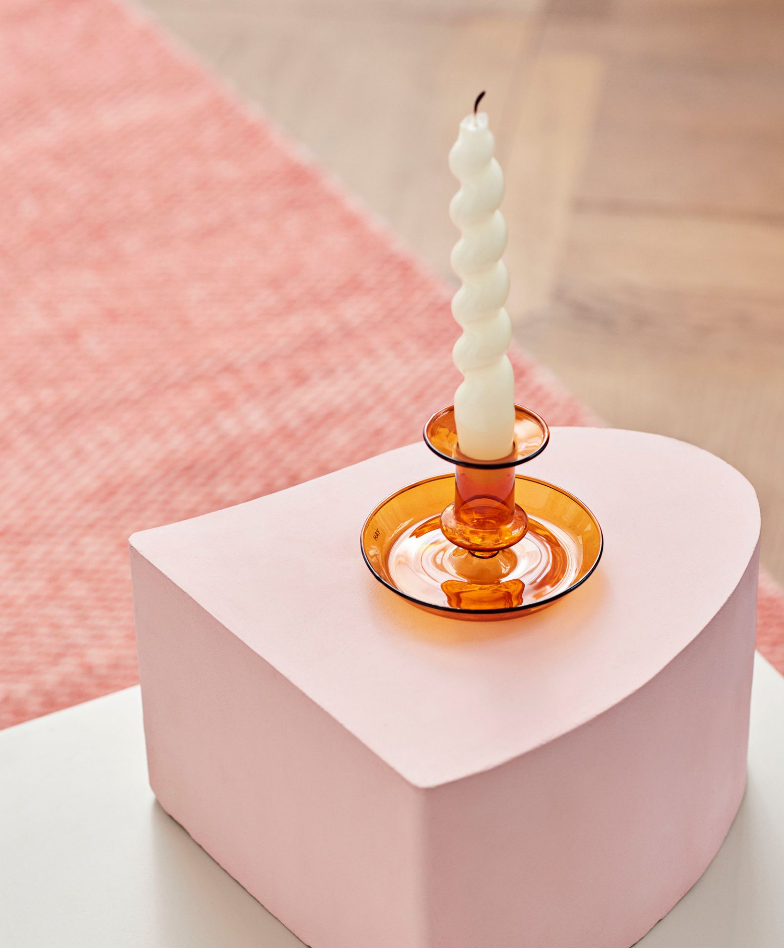 Flare candlestick amber Hay SINGLE PIECE