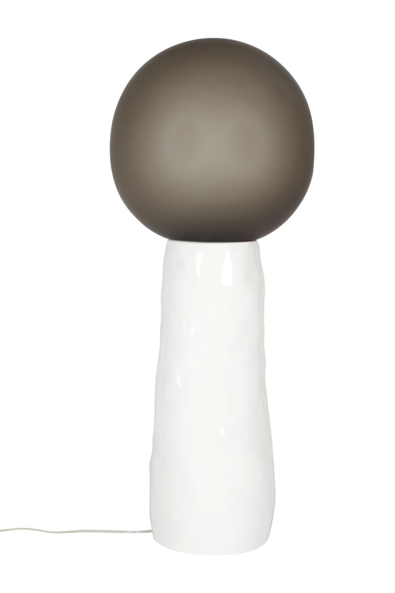 Kokeshi small floor lamp shade grey / base white Pulpo