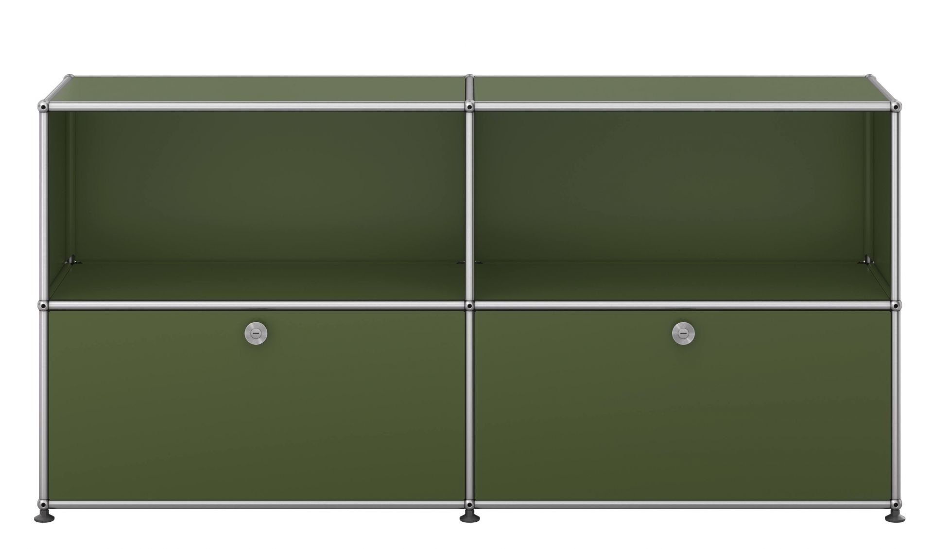 USM Haller sideboard with 2 folding doors – QUICK SHIP Olive green