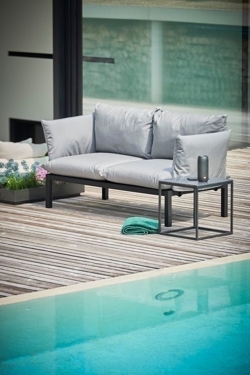 Fiam Domino outdoor sofa 2-seater with armrests and cushions Jan Kurtz
