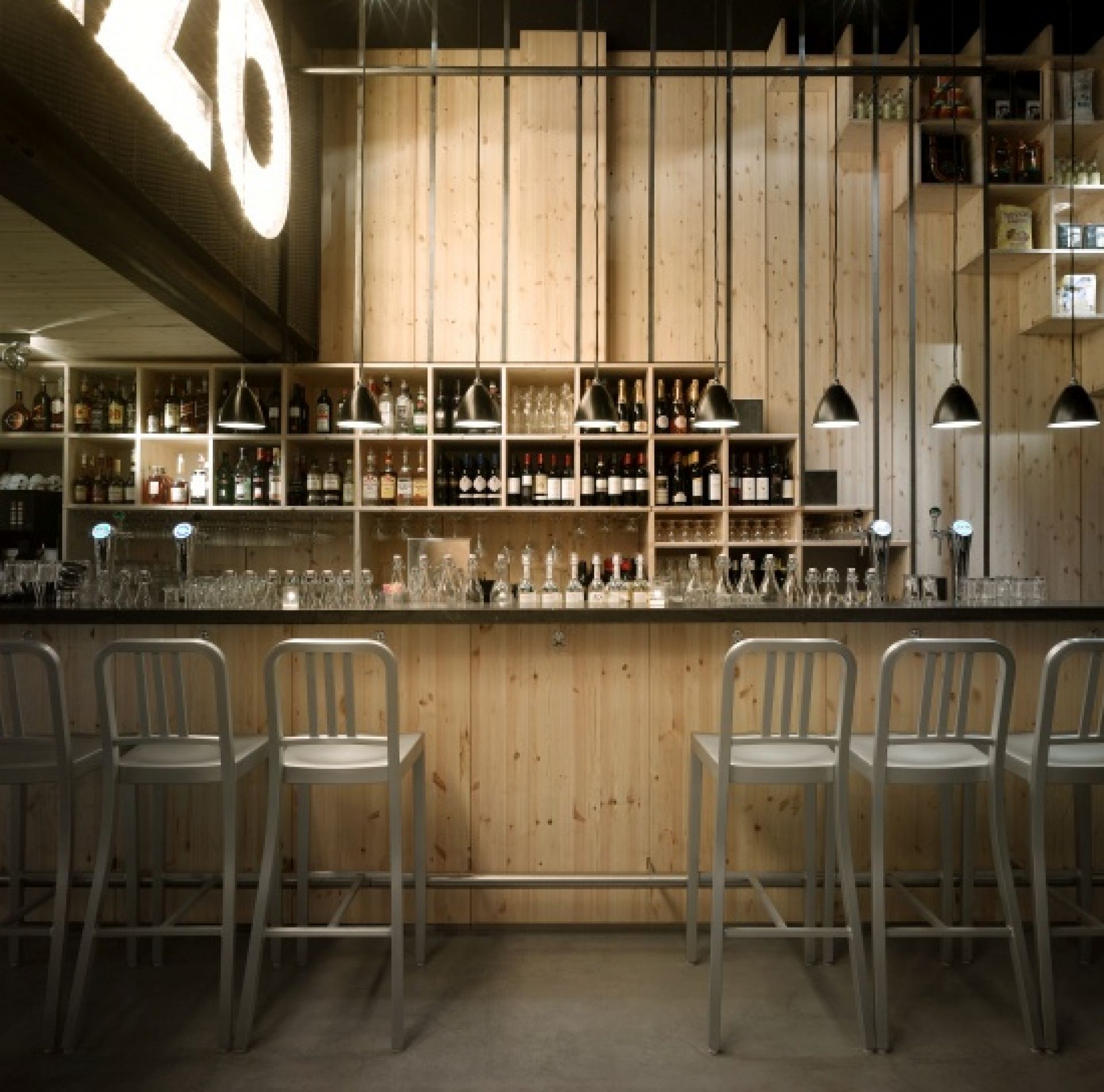 Navy Bar Stool Emeco
