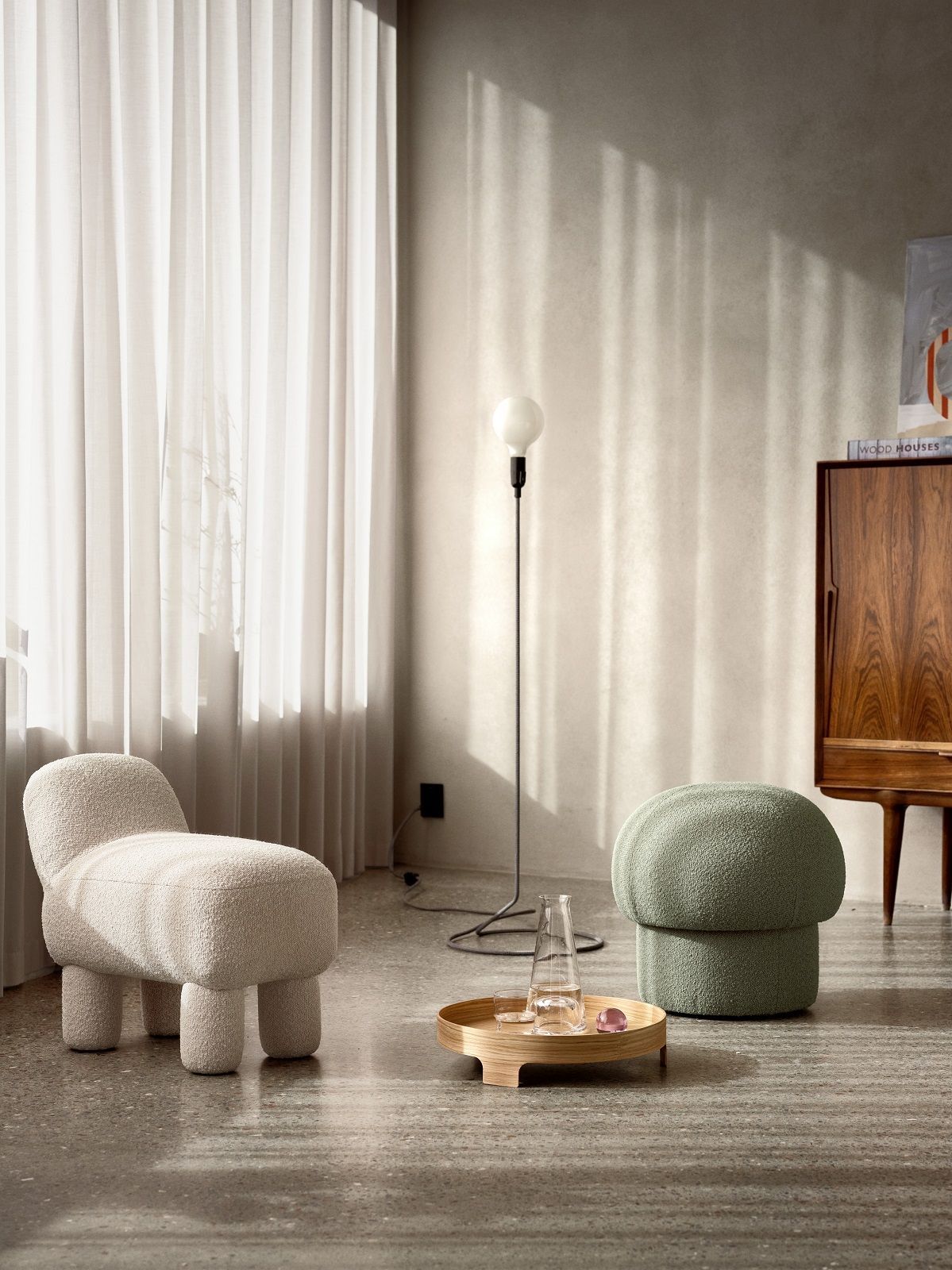 Uno Pouf Stool 50 cm Design House Stockholm Brown Braun DESIGNHOUSE UNO 2831 0600
