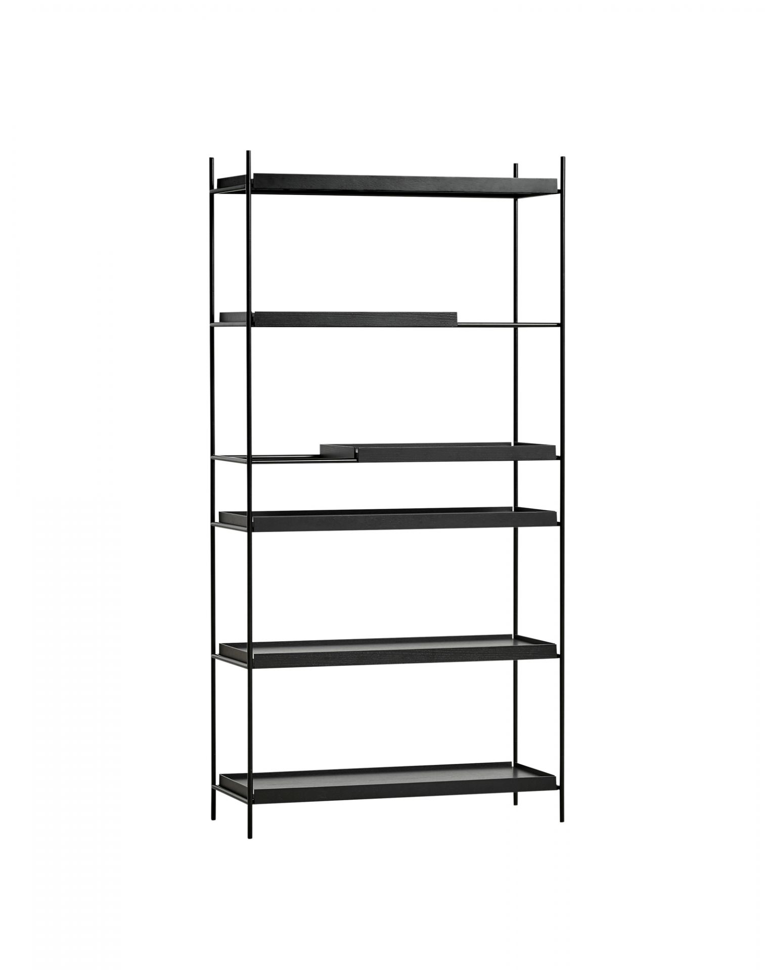 Tray Shelf High Black Painted Oak Woud
