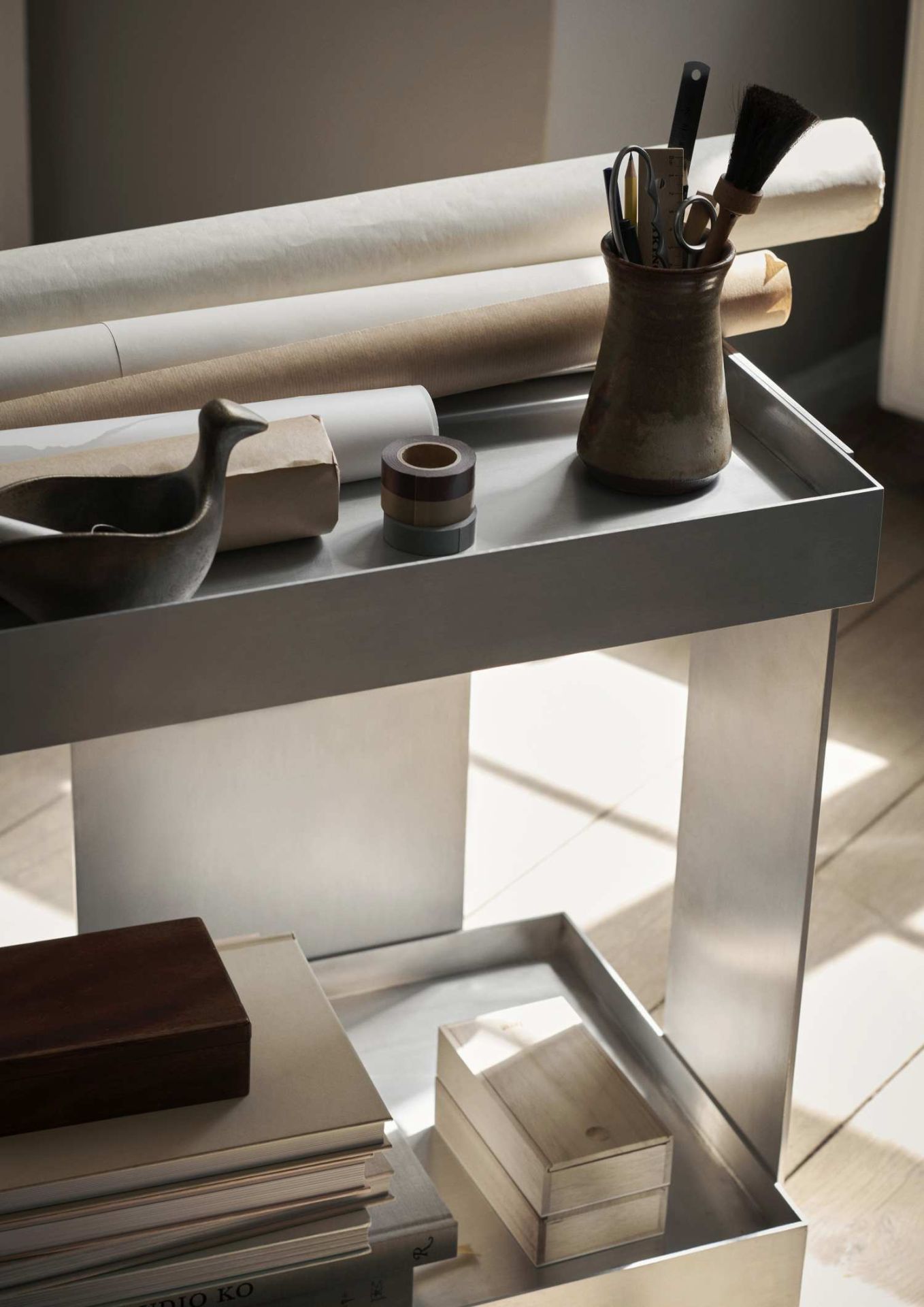 Storage trolley Aluminium serving trolley Ferm Living