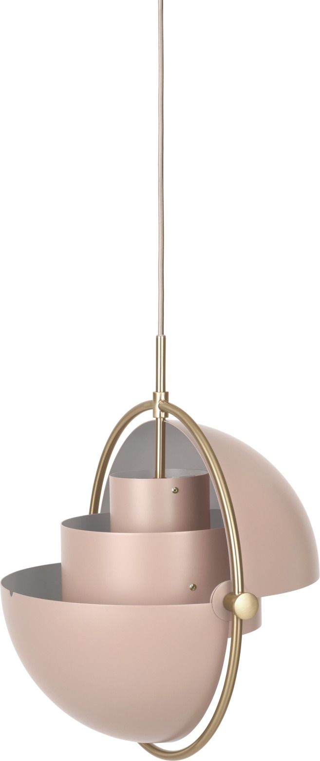 Multi-Lite pendant lamp Rose Dust / Brass Gubi