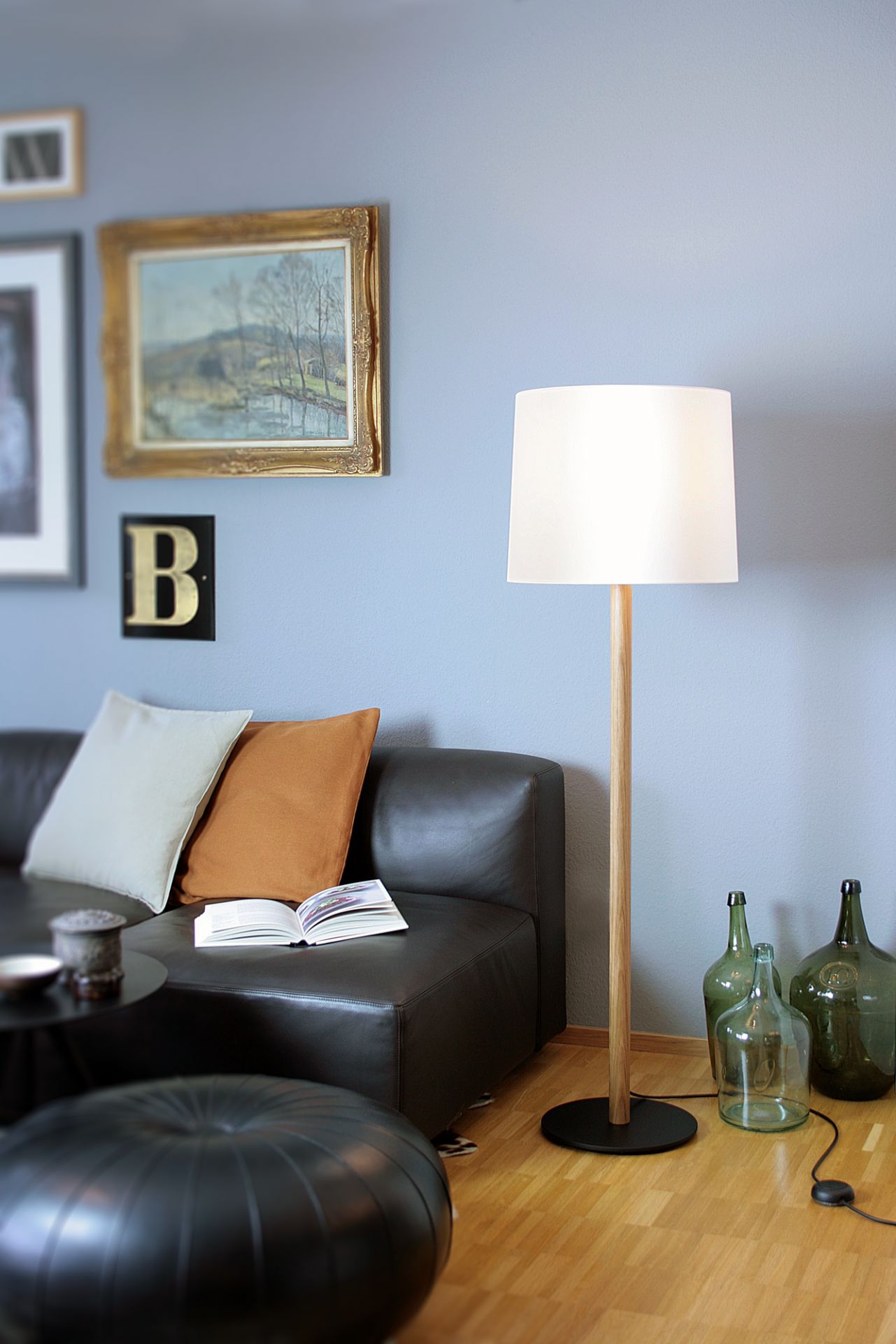 Miyu 165 floor lamp natural oak / white Maigrau