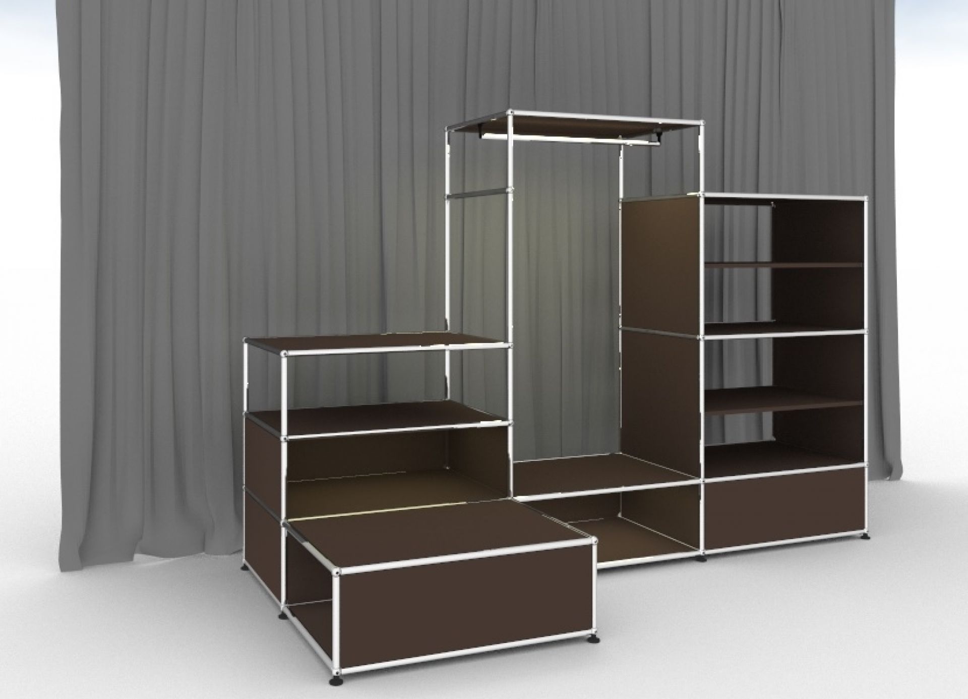 E Wardrobe illuminated brown USM Haller