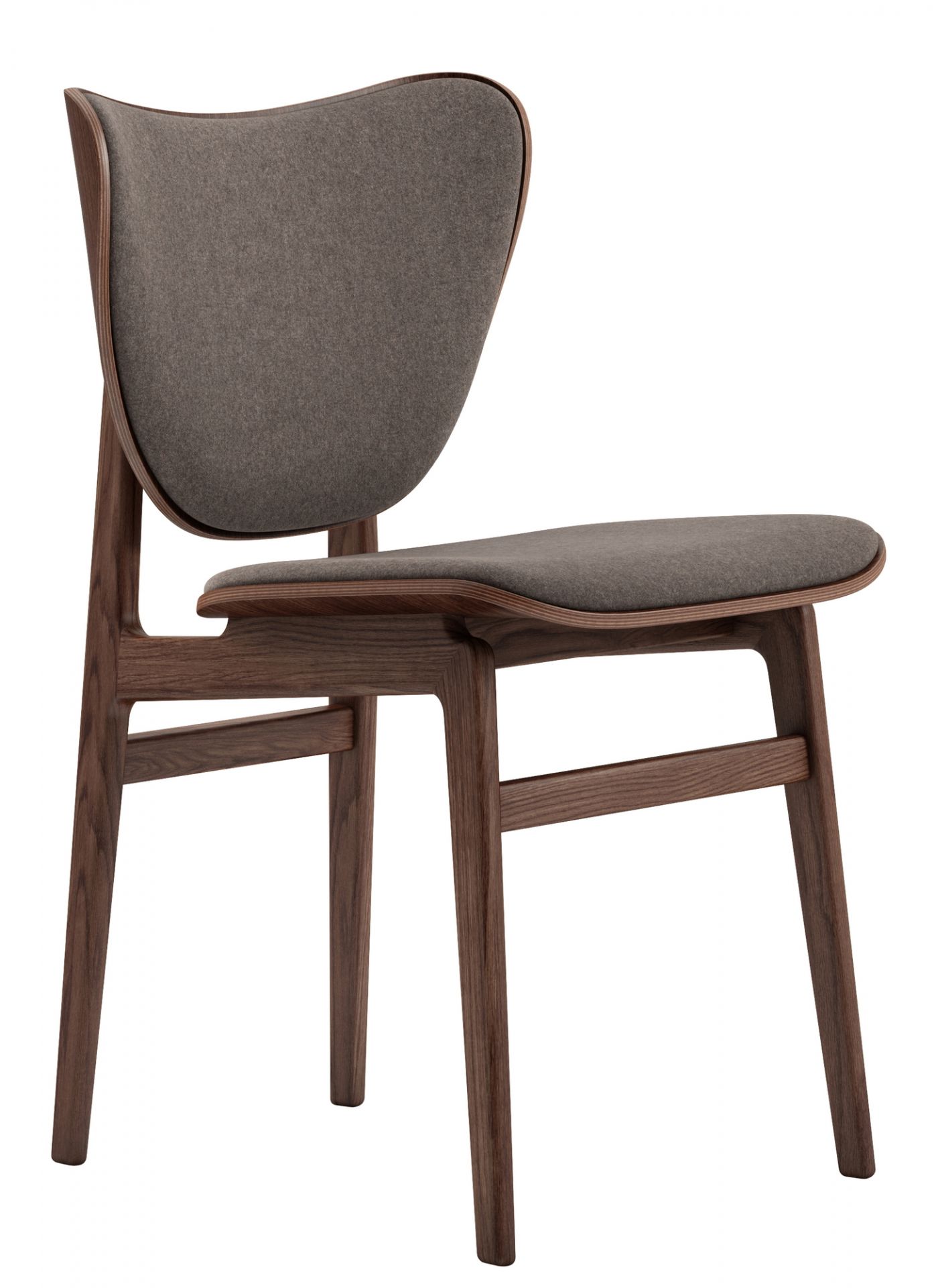 elephant dining chair upholstered norr11 oak dark stained wool navy blue