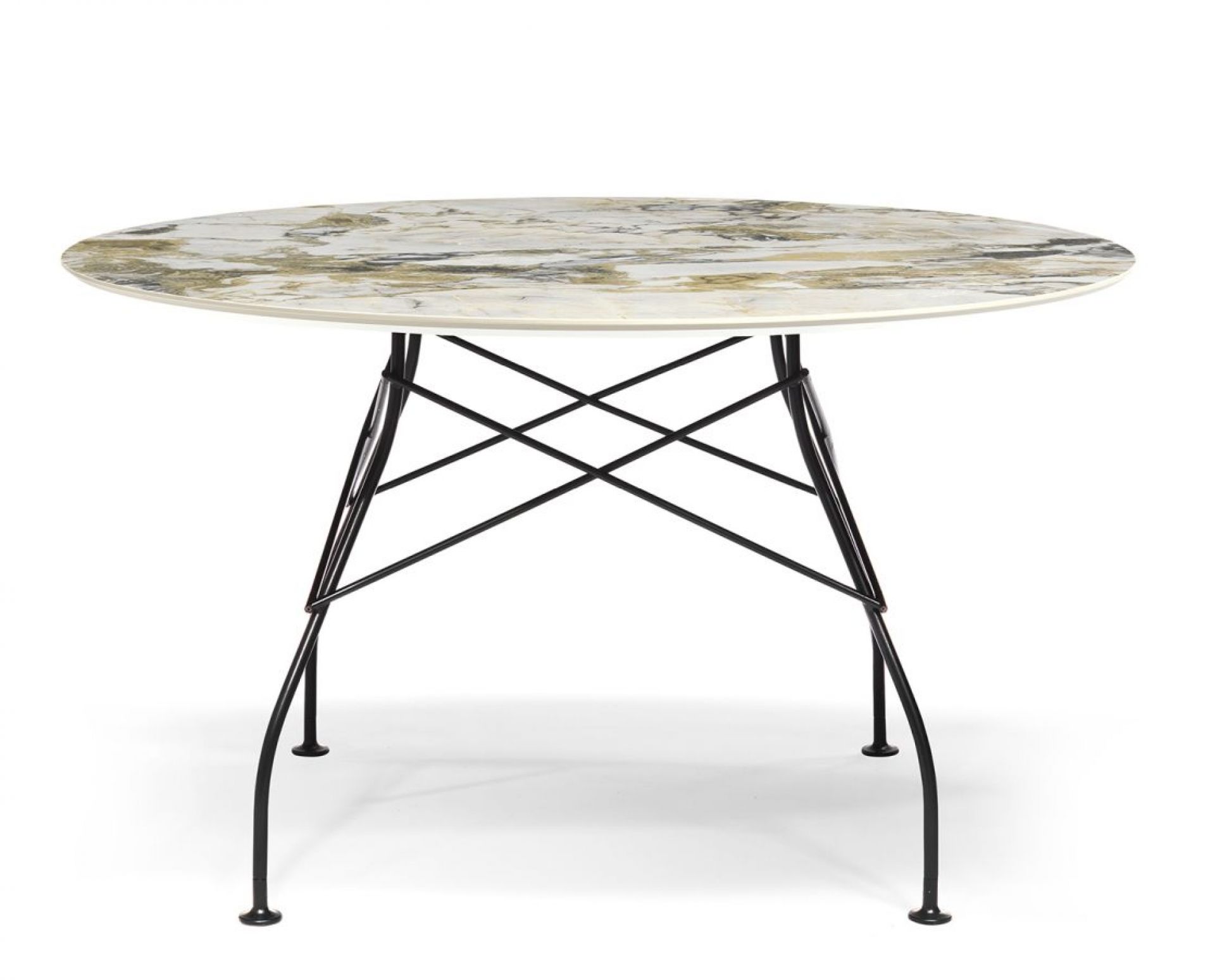 Glossy Table Marbled Stoneware Kartell