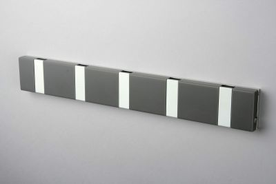 Knax Lite wall coat rack horizontal 5 hooks GREY Loca SINGLE PIECES