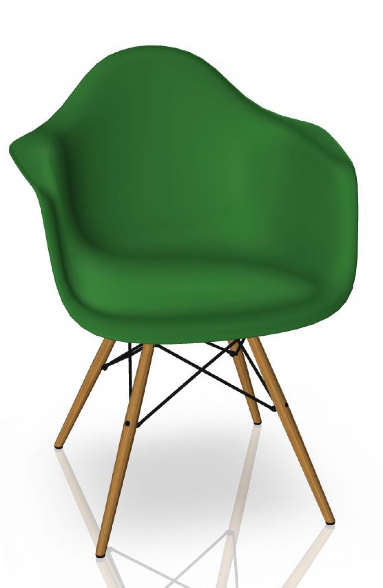 Eames Plastic Arm Chair DAW Chair Vitra Ash - Green